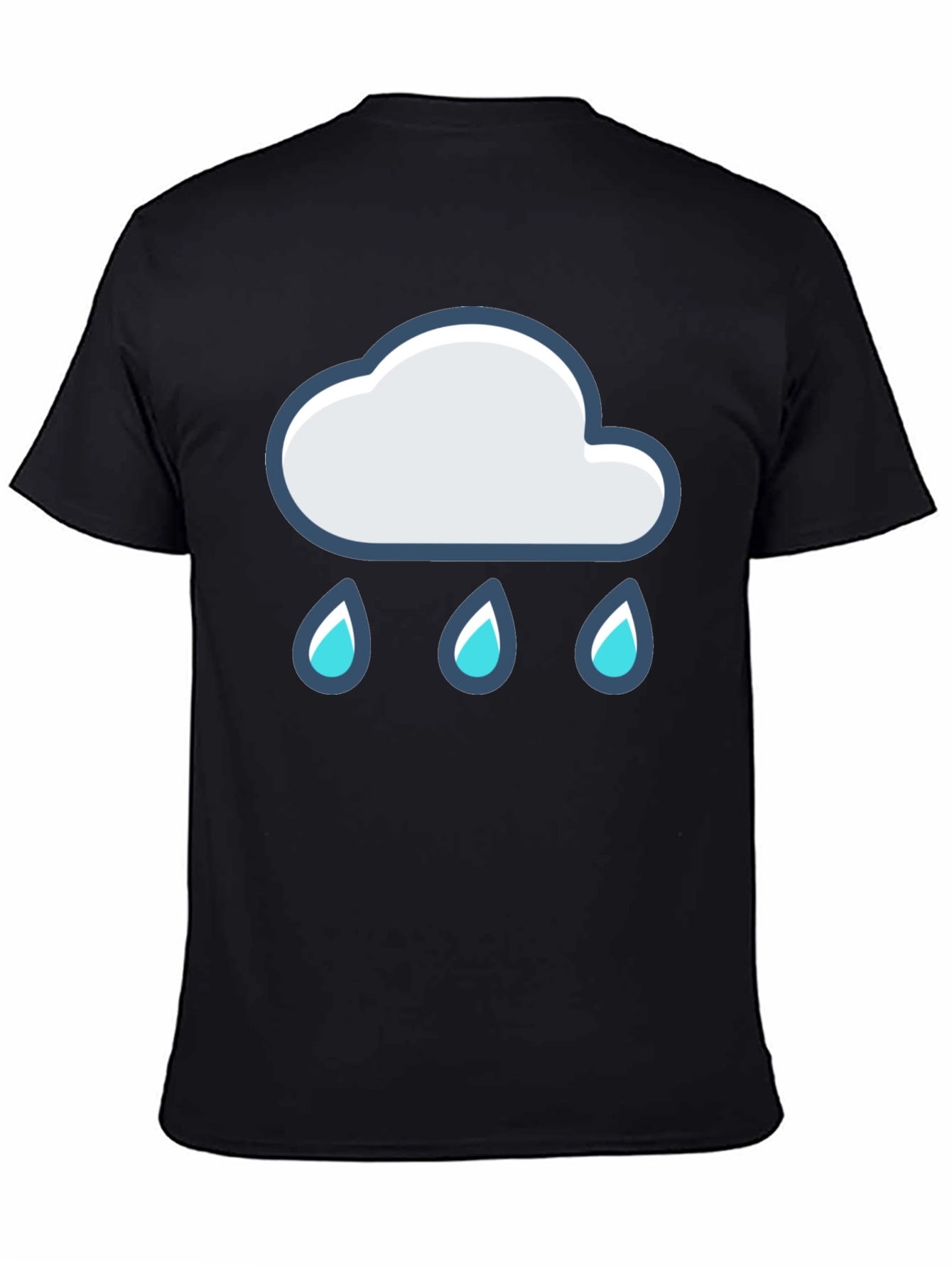 Cloud Rain T-Shirt - Black Cotton Tee