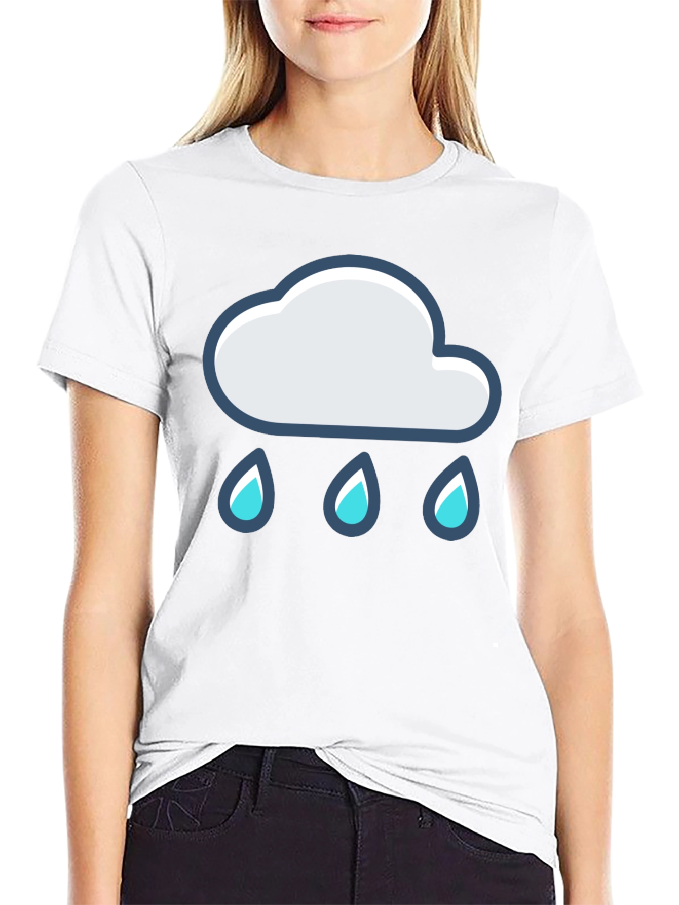 Cloud Rain T-Shirt - Black Cotton Tee