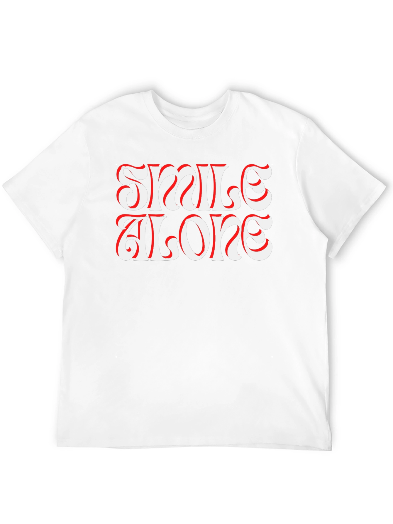 Smile Alone Graphic Print Black T-Shirt