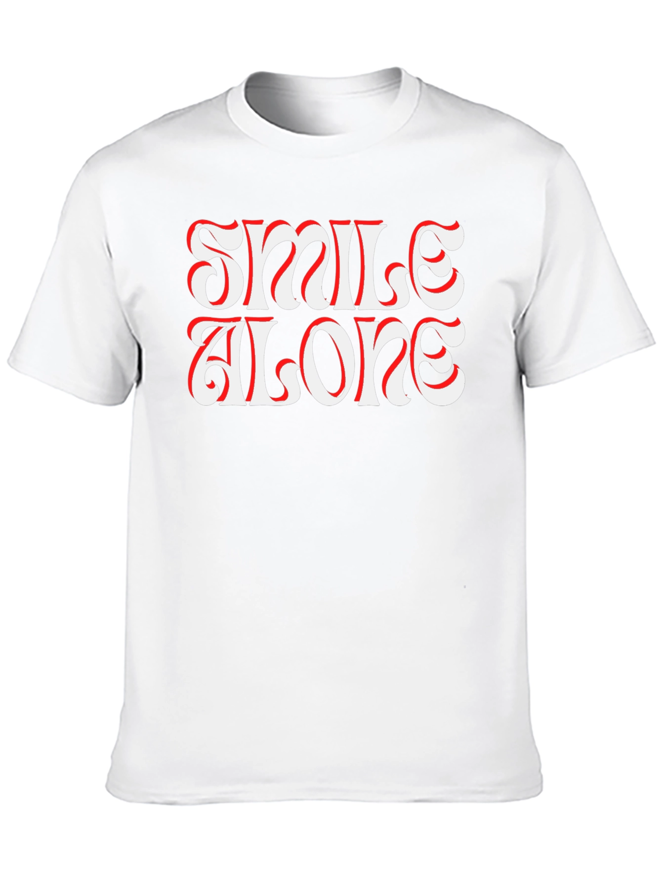 Smile Alone Graphic Print Black T-Shirt