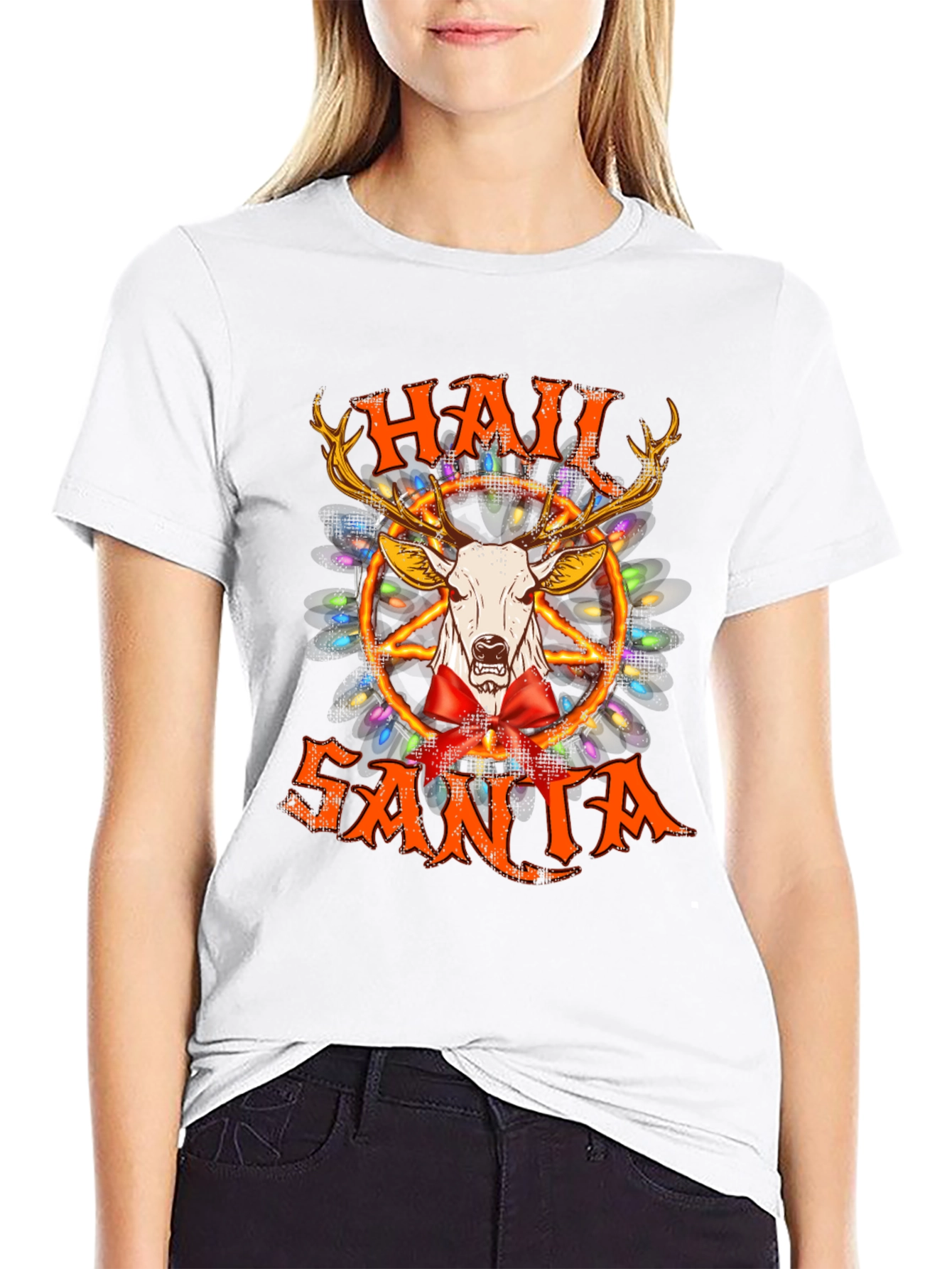 Hail Santa T-Shirt - Black Graphic Tee