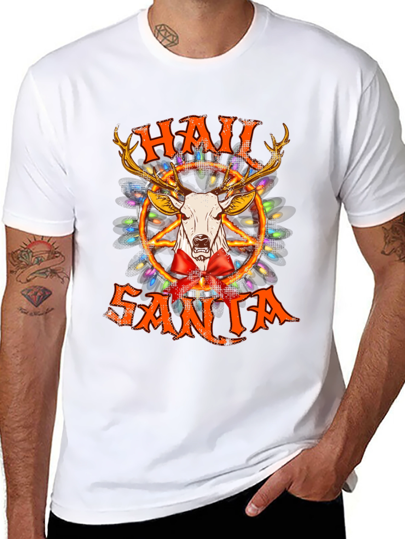 Hail Santa T-Shirt - Black Graphic Tee