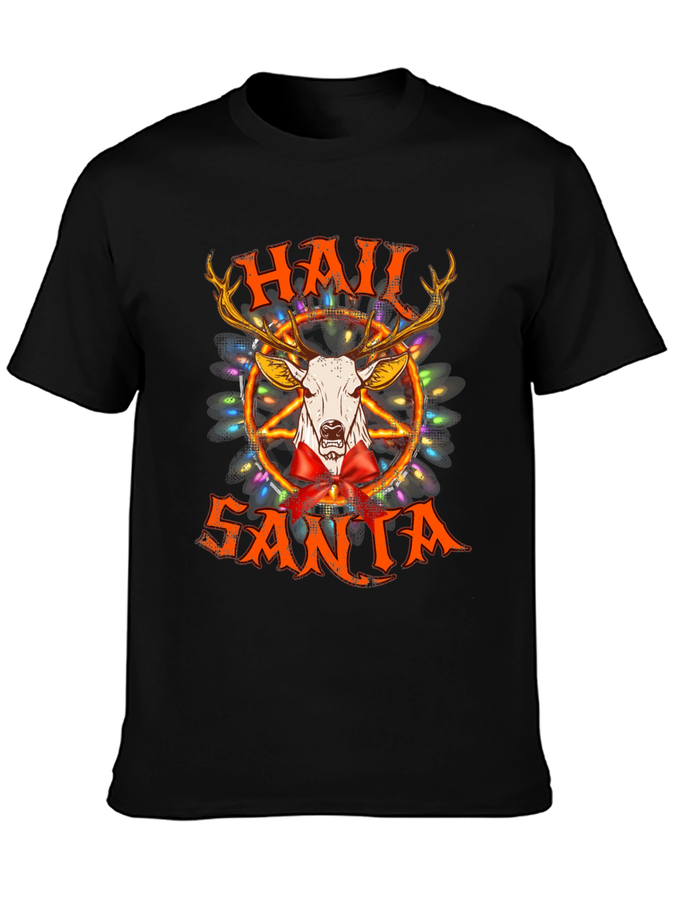 Hail Santa T-Shirt - Black Graphic Tee