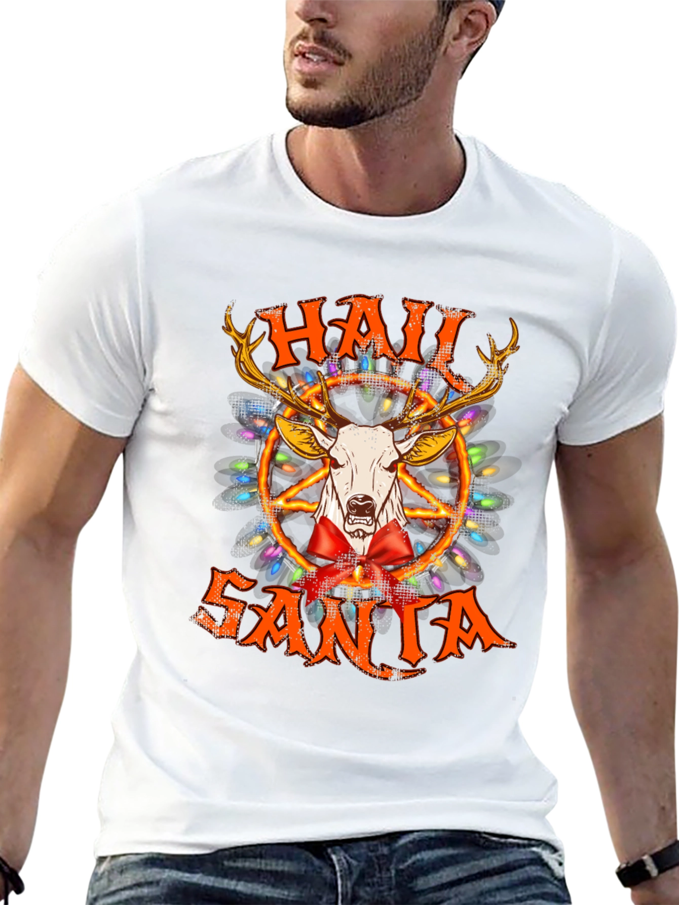 Hail Santa T-Shirt - Black Graphic Tee