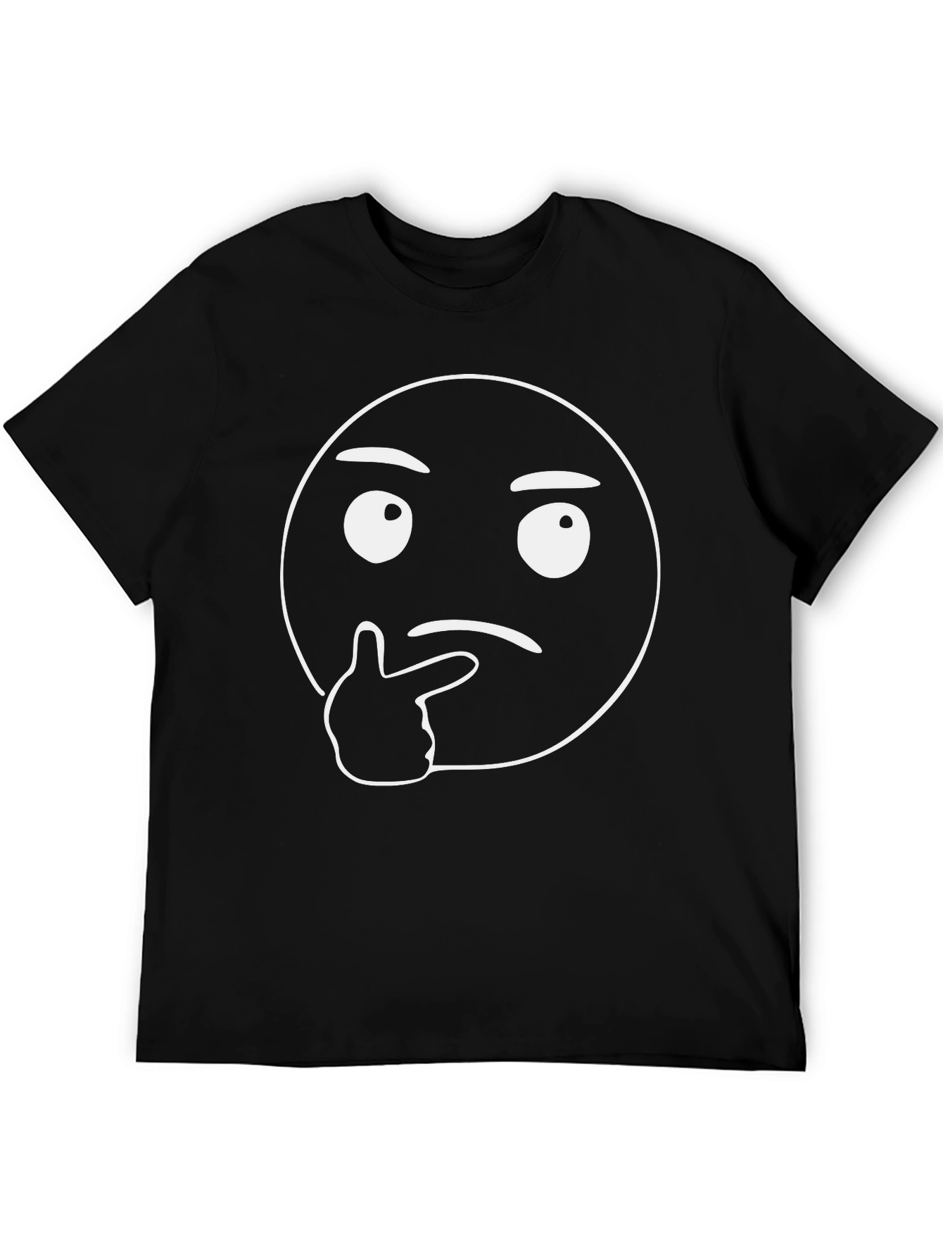 Thinking Emoji Graphic Tee - Black
