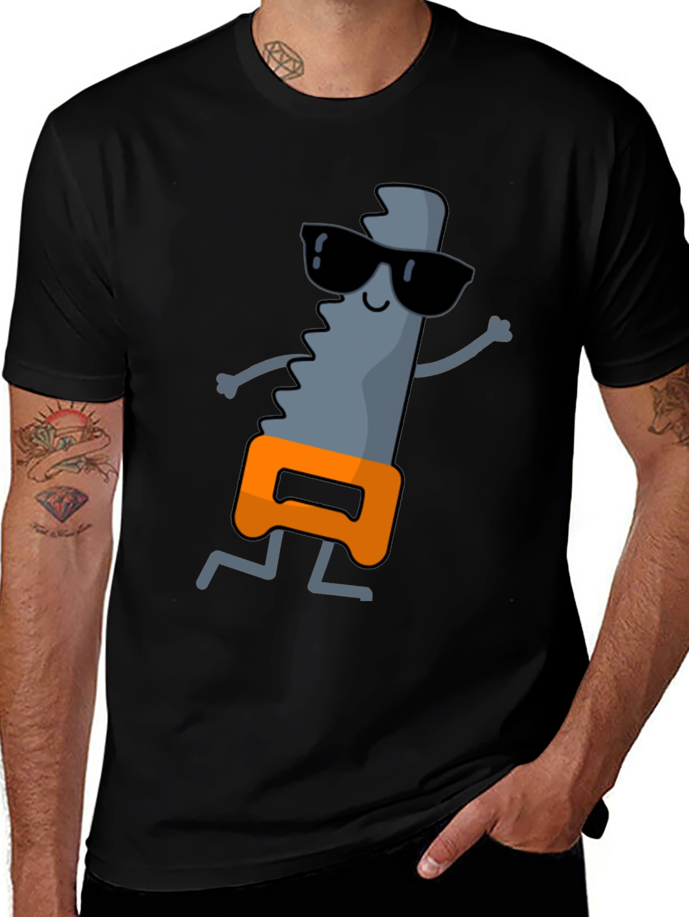 Cool Saw Graphic Tee - Black Cotton T-Shirt