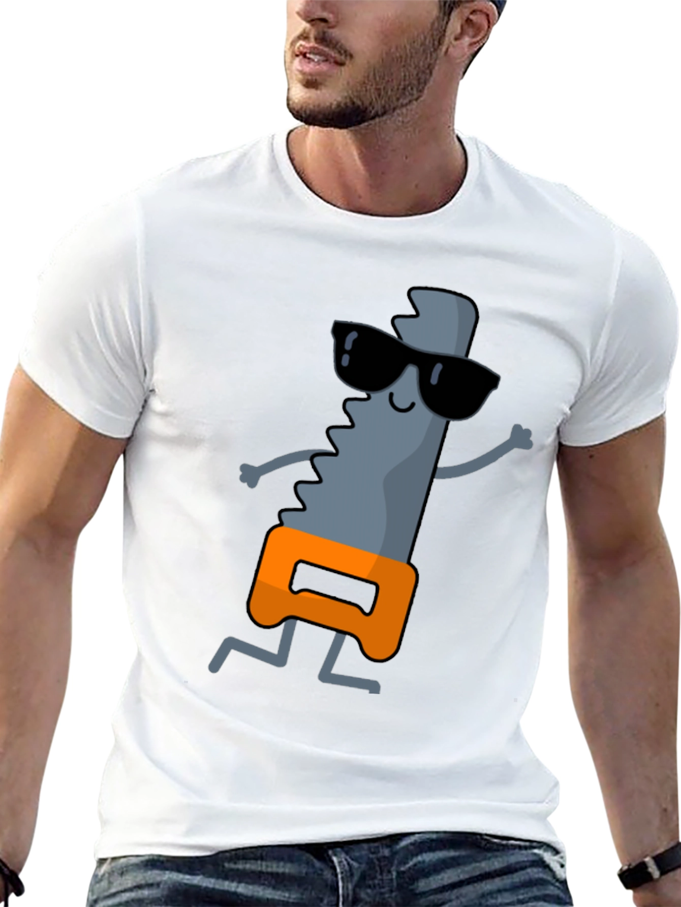 Cool Saw Graphic Tee - Black Cotton T-Shirt