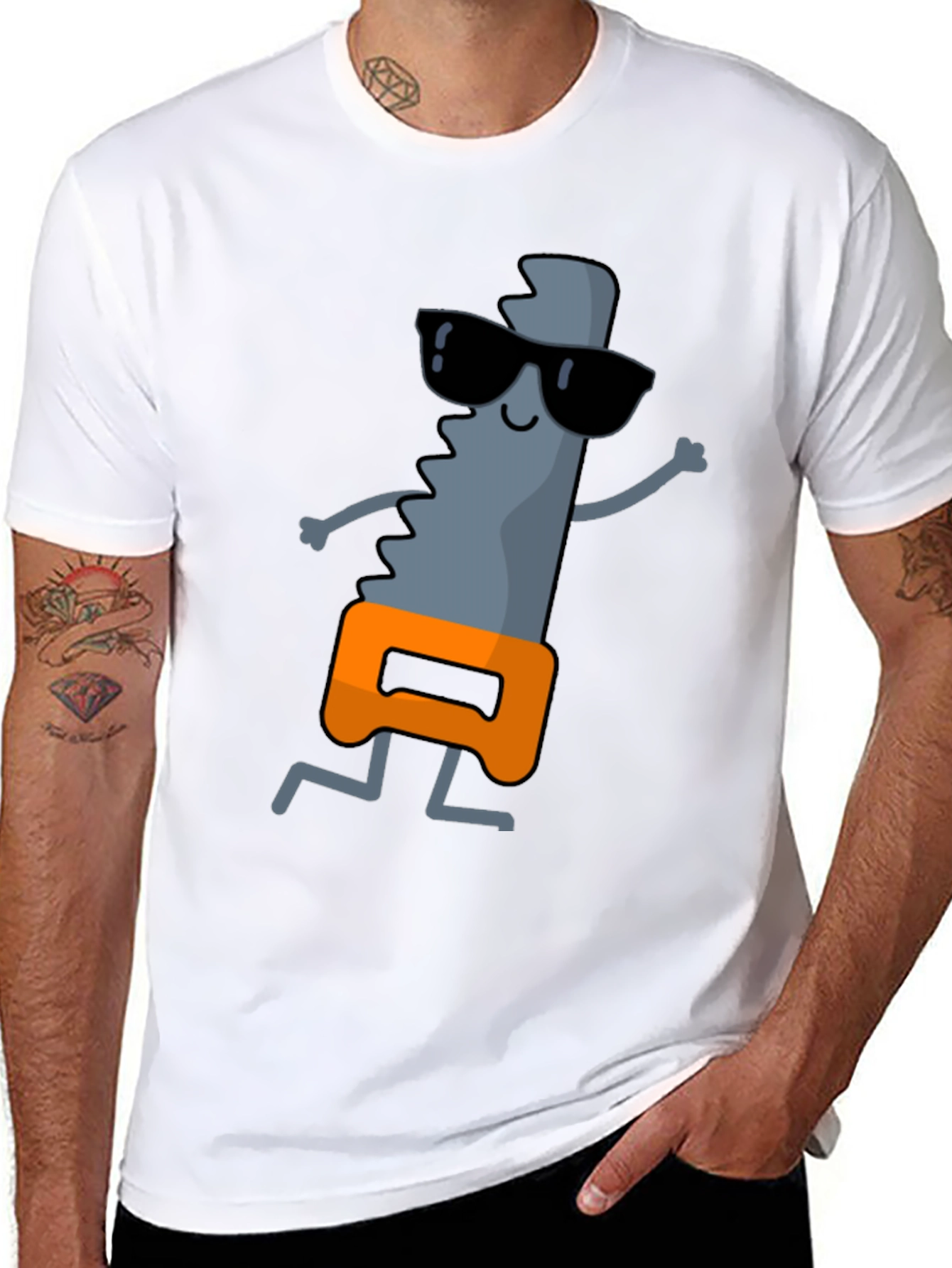 Cool Saw Graphic Tee - Black Cotton T-Shirt