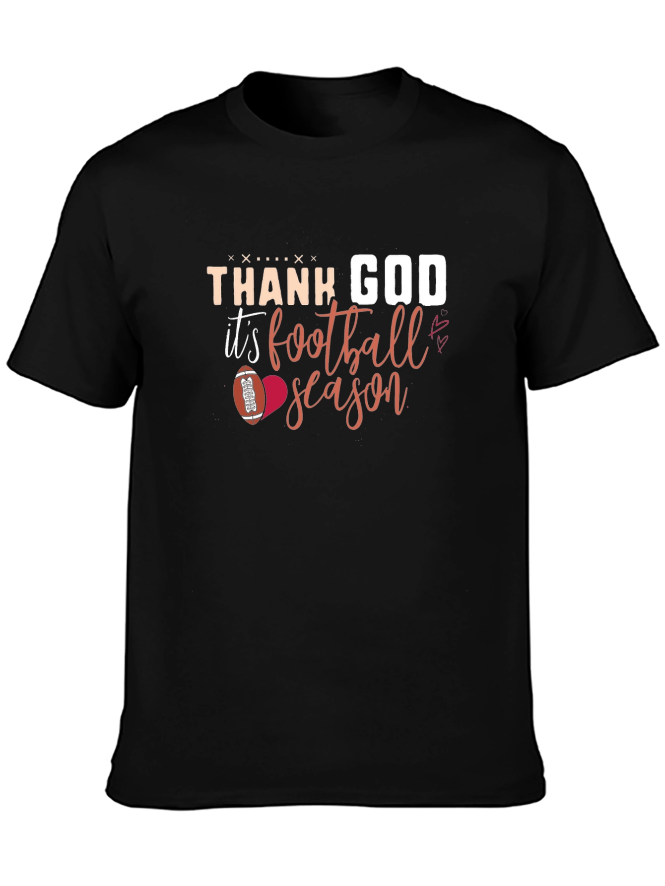 Thank God Its Football Season Black T-Shirt