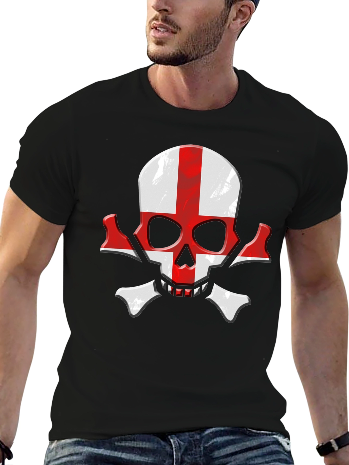 England Flag Skull & Crossbones Graphic Tee