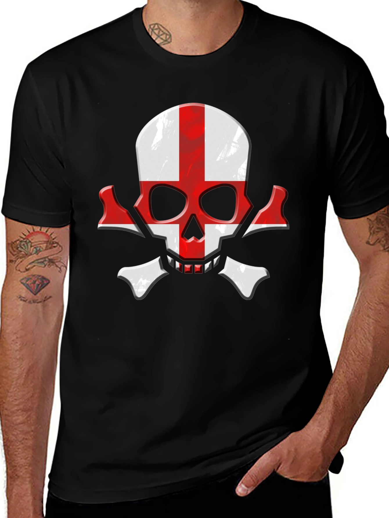 England Flag Skull & Crossbones Graphic Tee