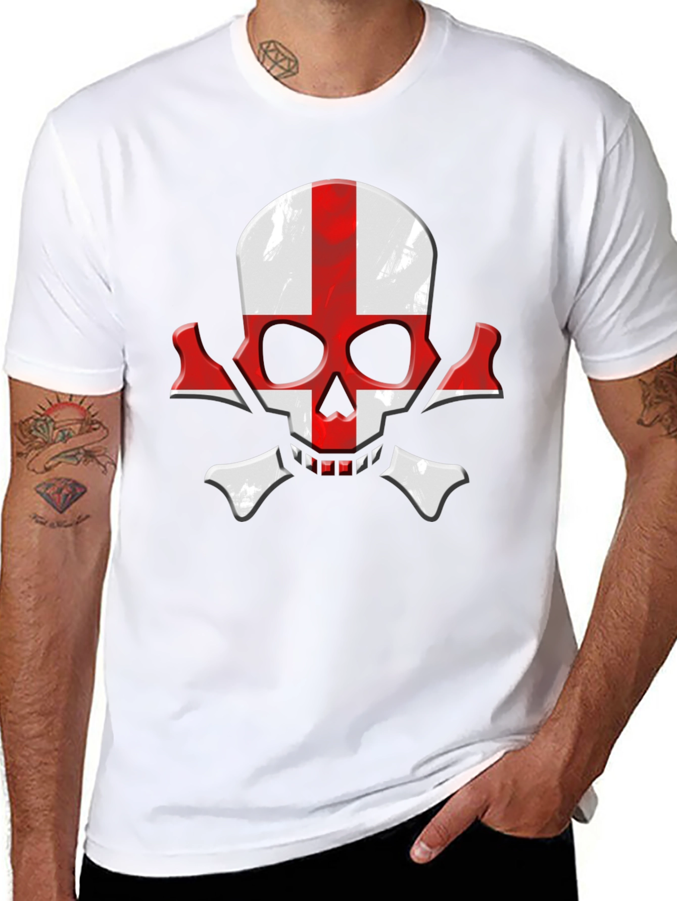 England Flag Skull & Crossbones Graphic Tee