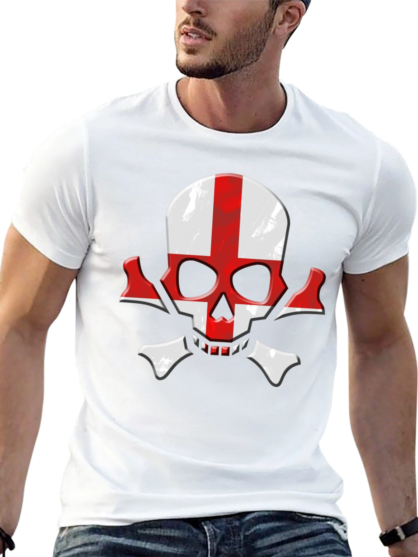 England Flag Skull & Crossbones Graphic Tee