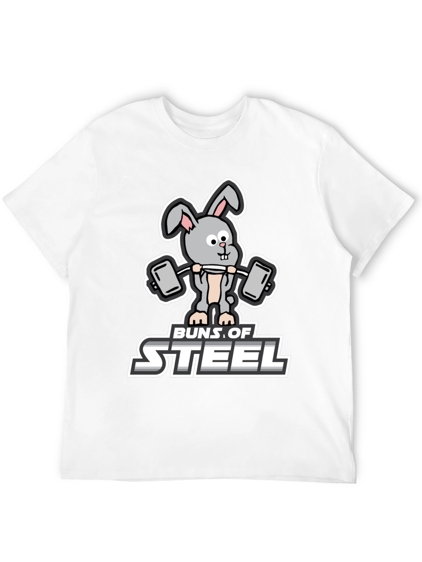 Buns of Steel T-Shirt: Funny Workout Rabbit Tee
