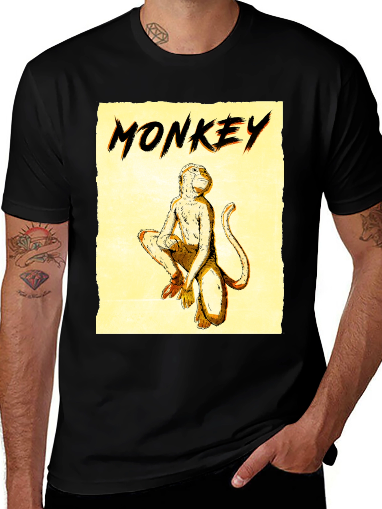 Monkey Graphic Tee - Mens Black T-Shirt