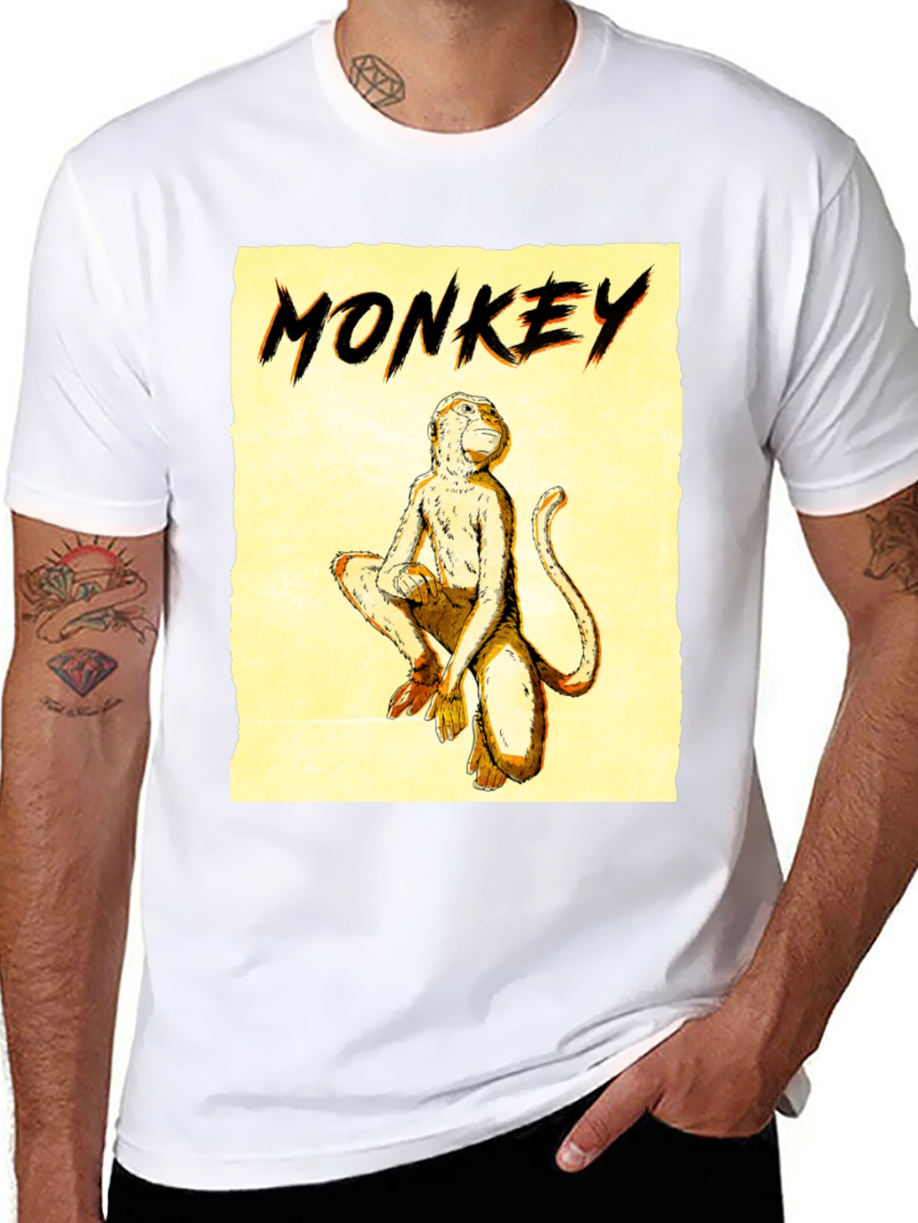 Monkey Graphic Tee - Mens Black T-Shirt