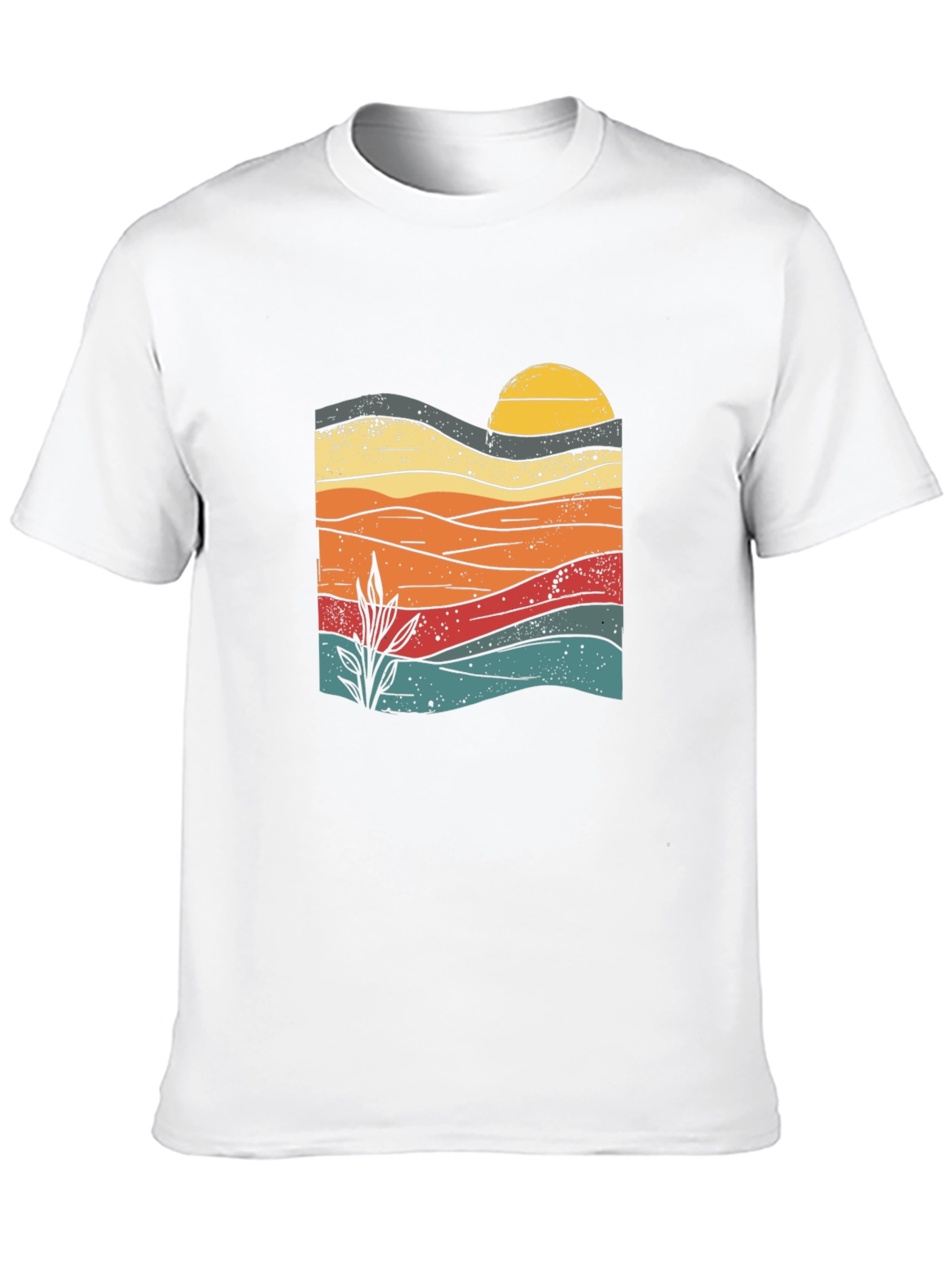 Sunset Landscape Graphic Tee - Retro Style