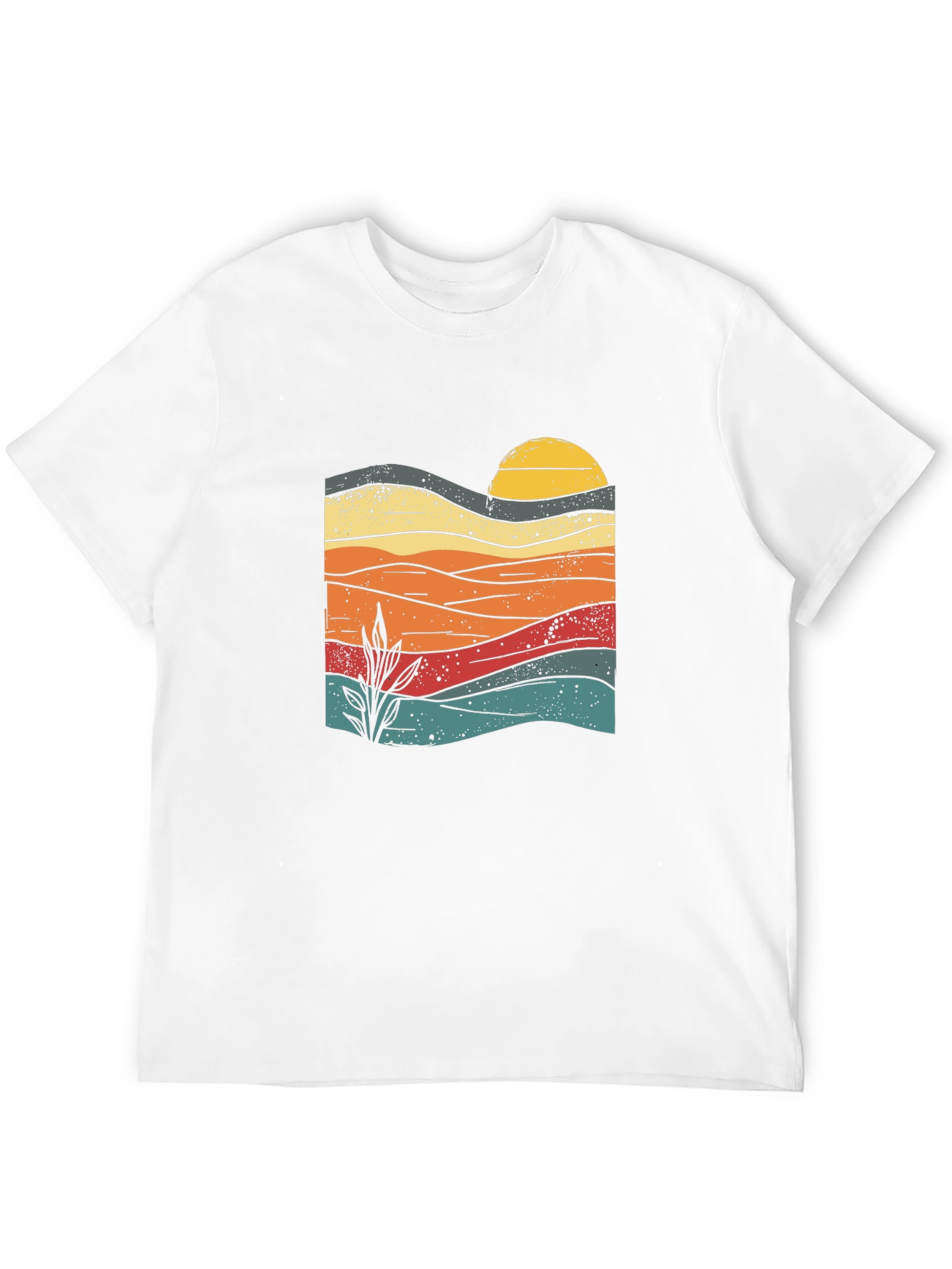 Sunset Landscape Graphic Tee - Retro Style