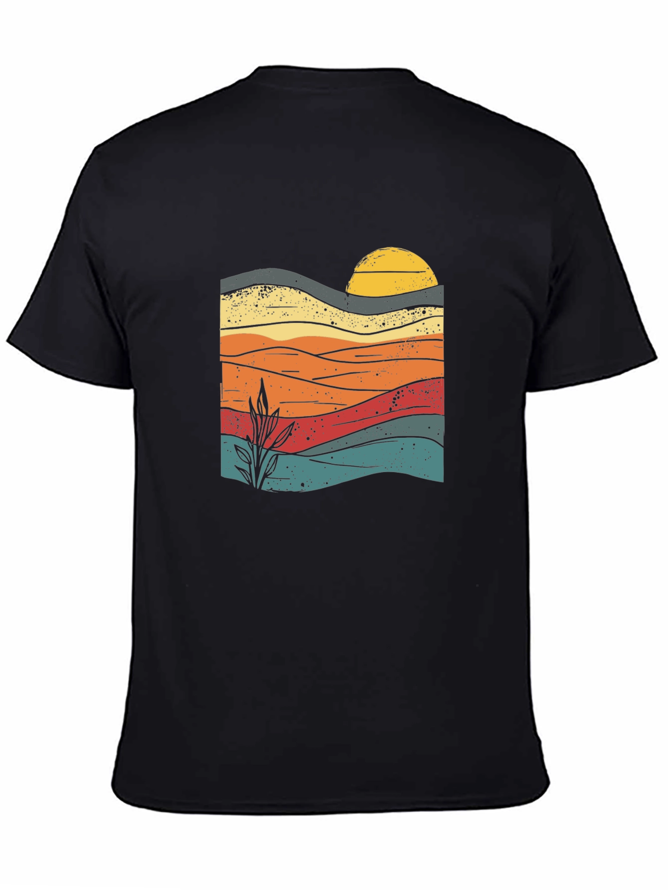 Sunset Landscape Graphic Tee - Retro Style
