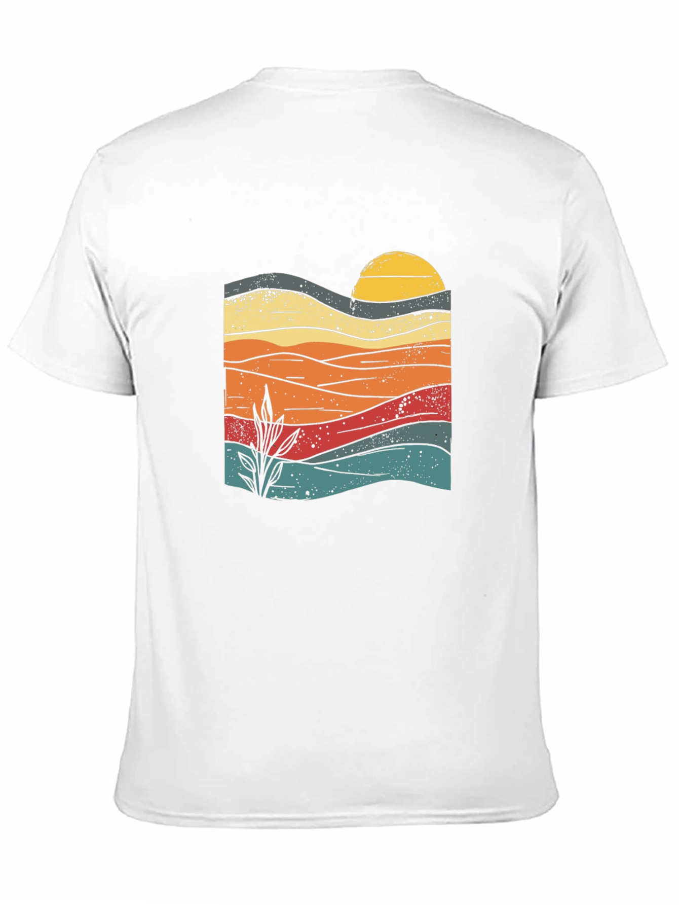 Sunset Landscape Graphic Tee - Retro Style
