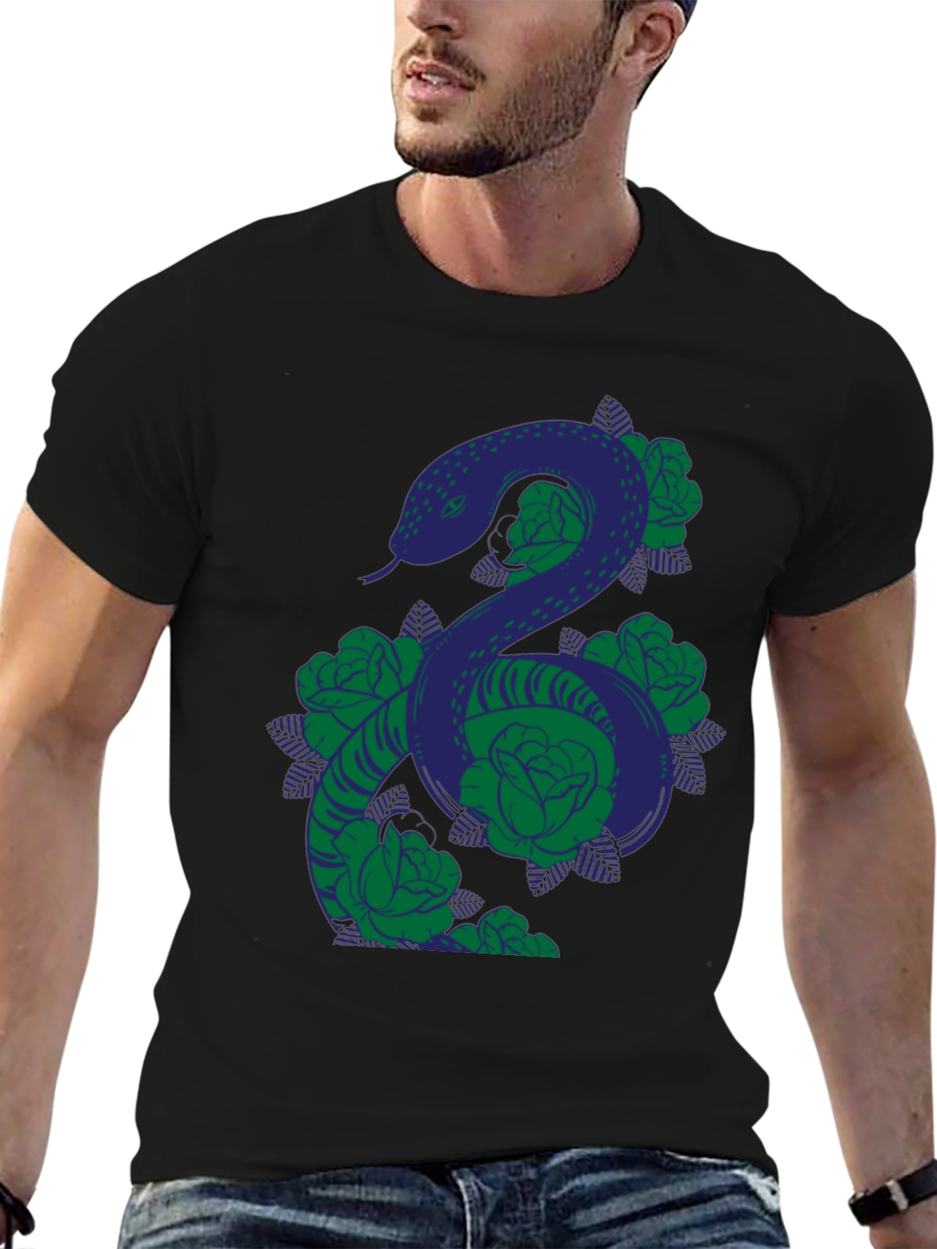 Snake & Roses Graphic T-Shirt