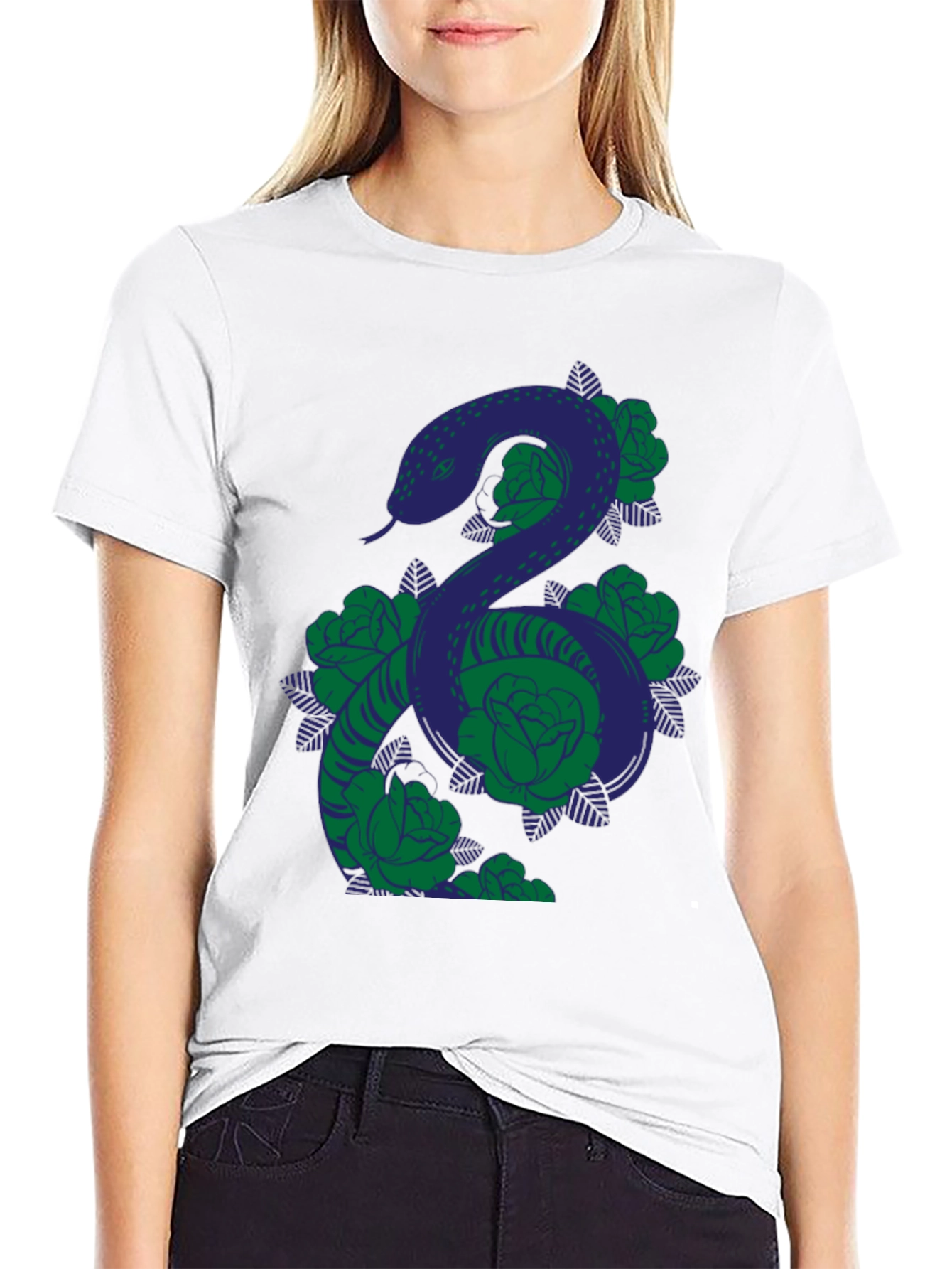 Snake & Roses Graphic T-Shirt