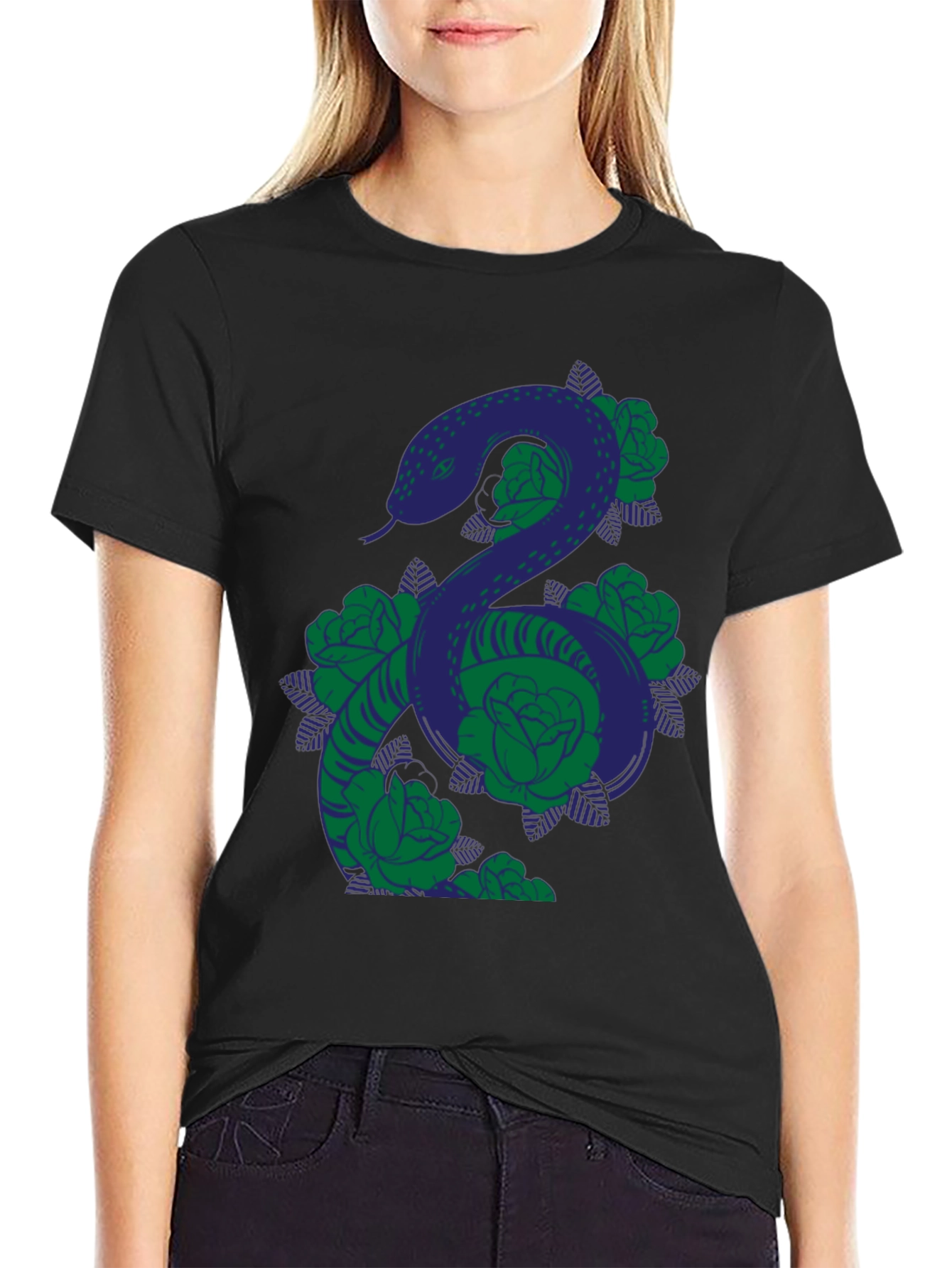 Snake & Roses Graphic T-Shirt