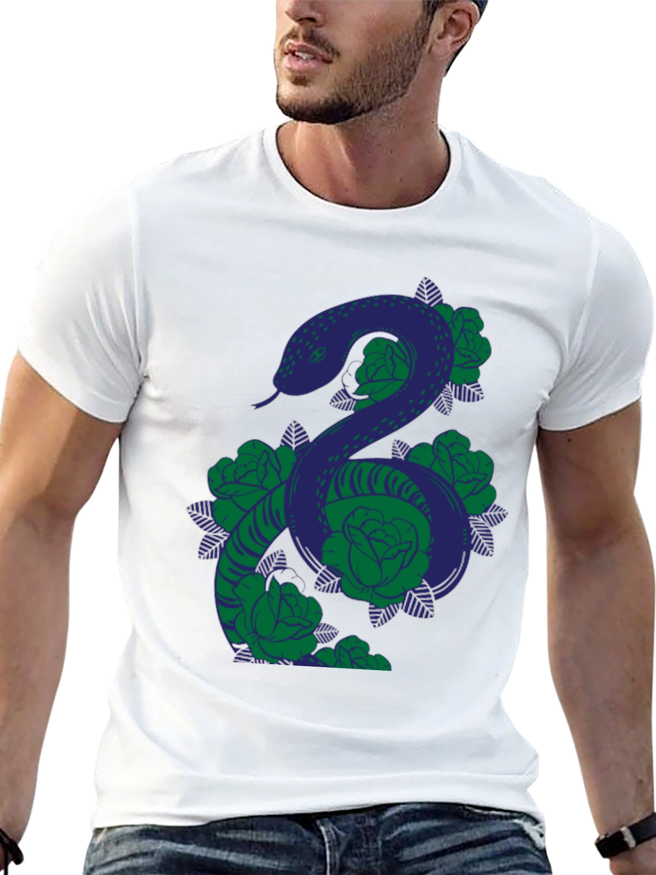 Snake & Roses Graphic T-Shirt
