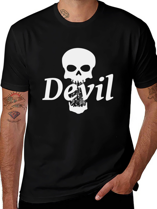 Devil Skull Graphic Black T-Shirt