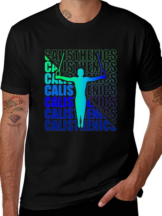 Calisthenics Black T-Shirt | Gymnast Silhouette Tee