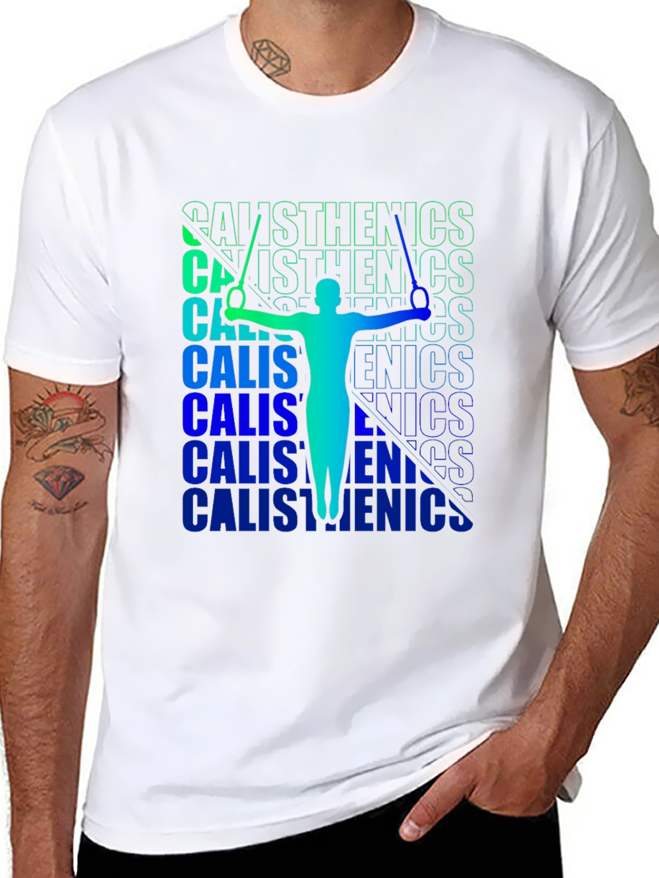Calisthenics Black T-Shirt | Gymnast Silhouette Tee