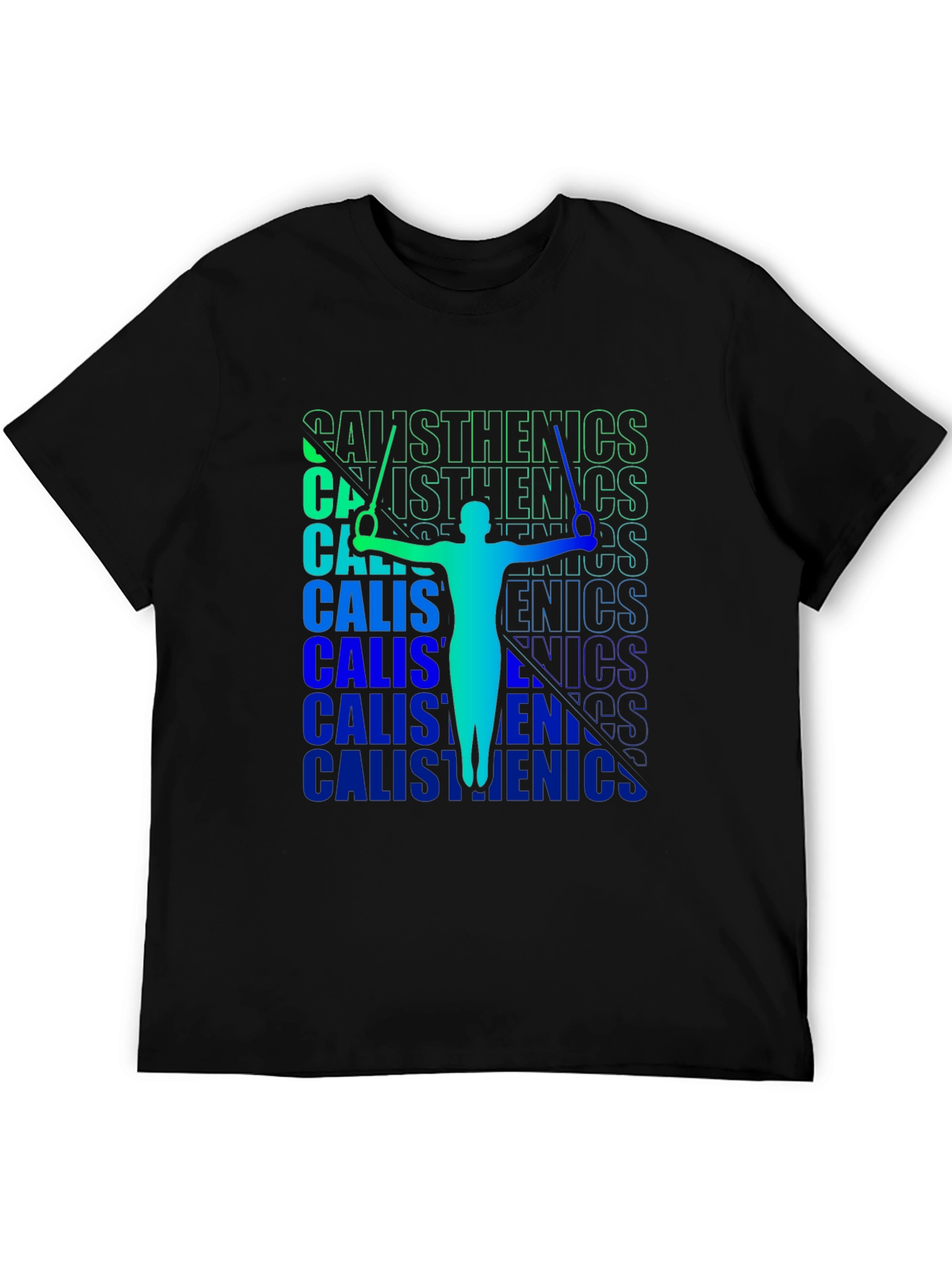 Calisthenics Black T-Shirt | Gymnast Silhouette Tee