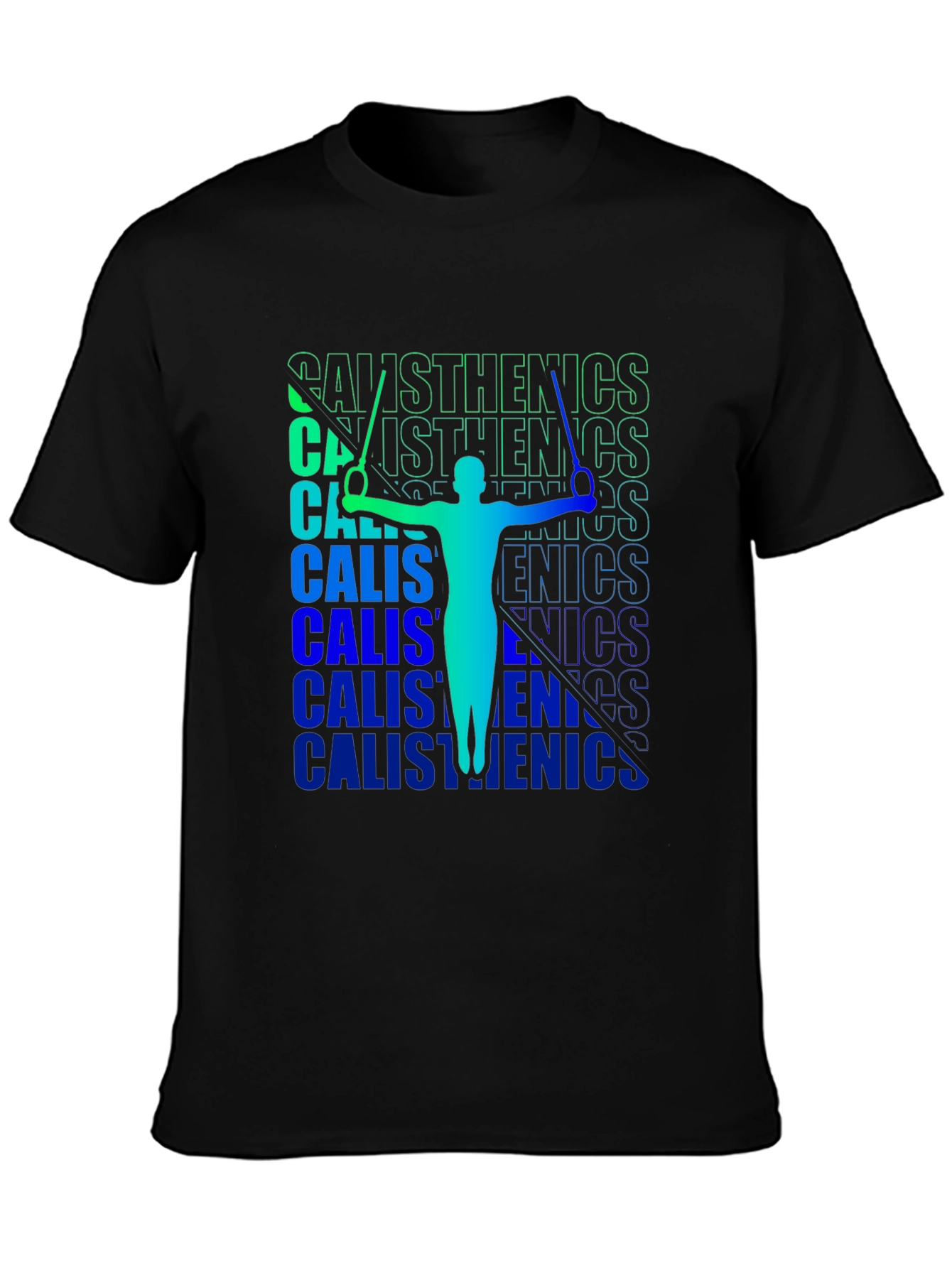 Calisthenics Black T-Shirt | Gymnast Silhouette Tee