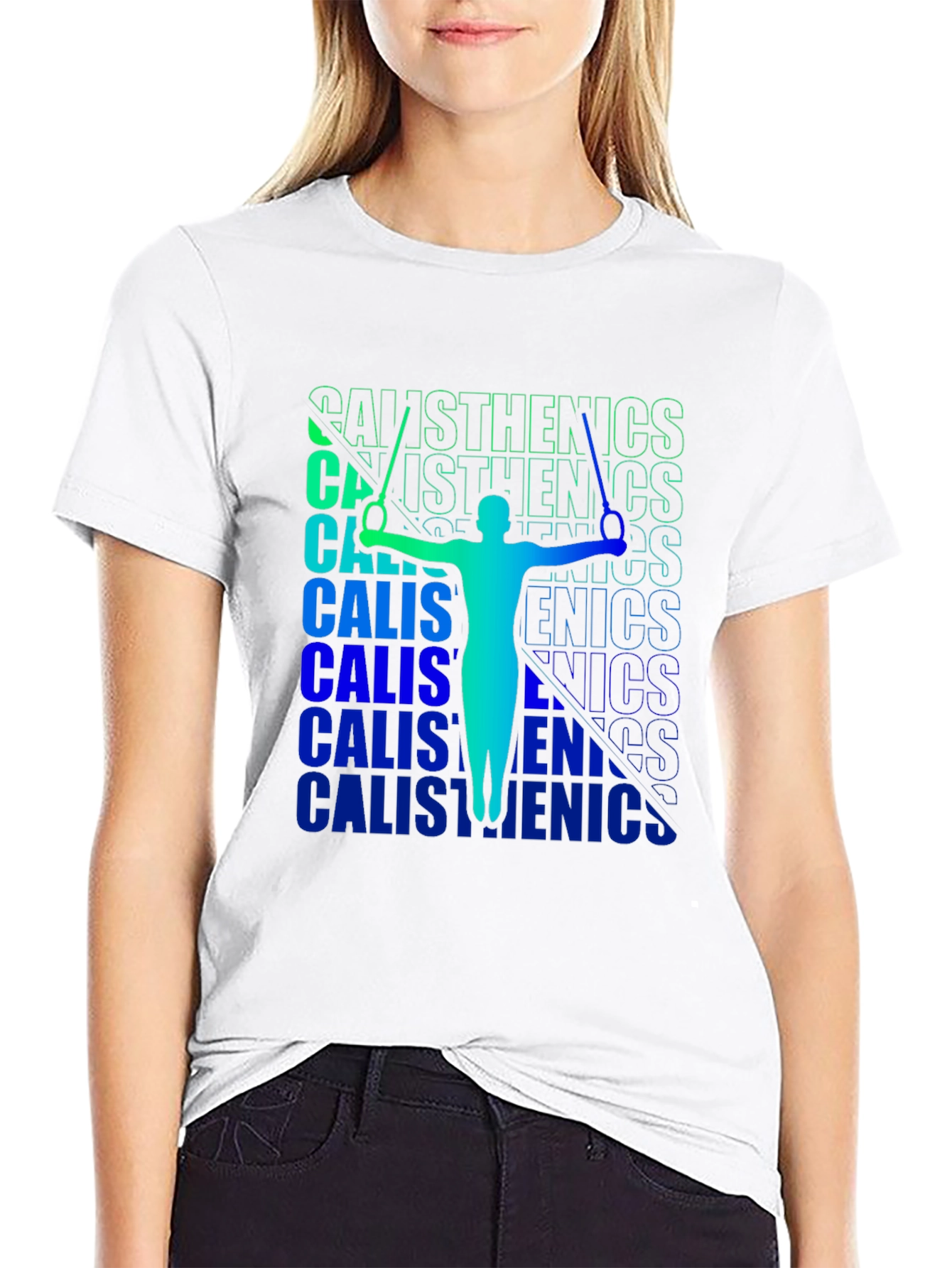 Calisthenics Black T-Shirt | Gymnast Silhouette Tee