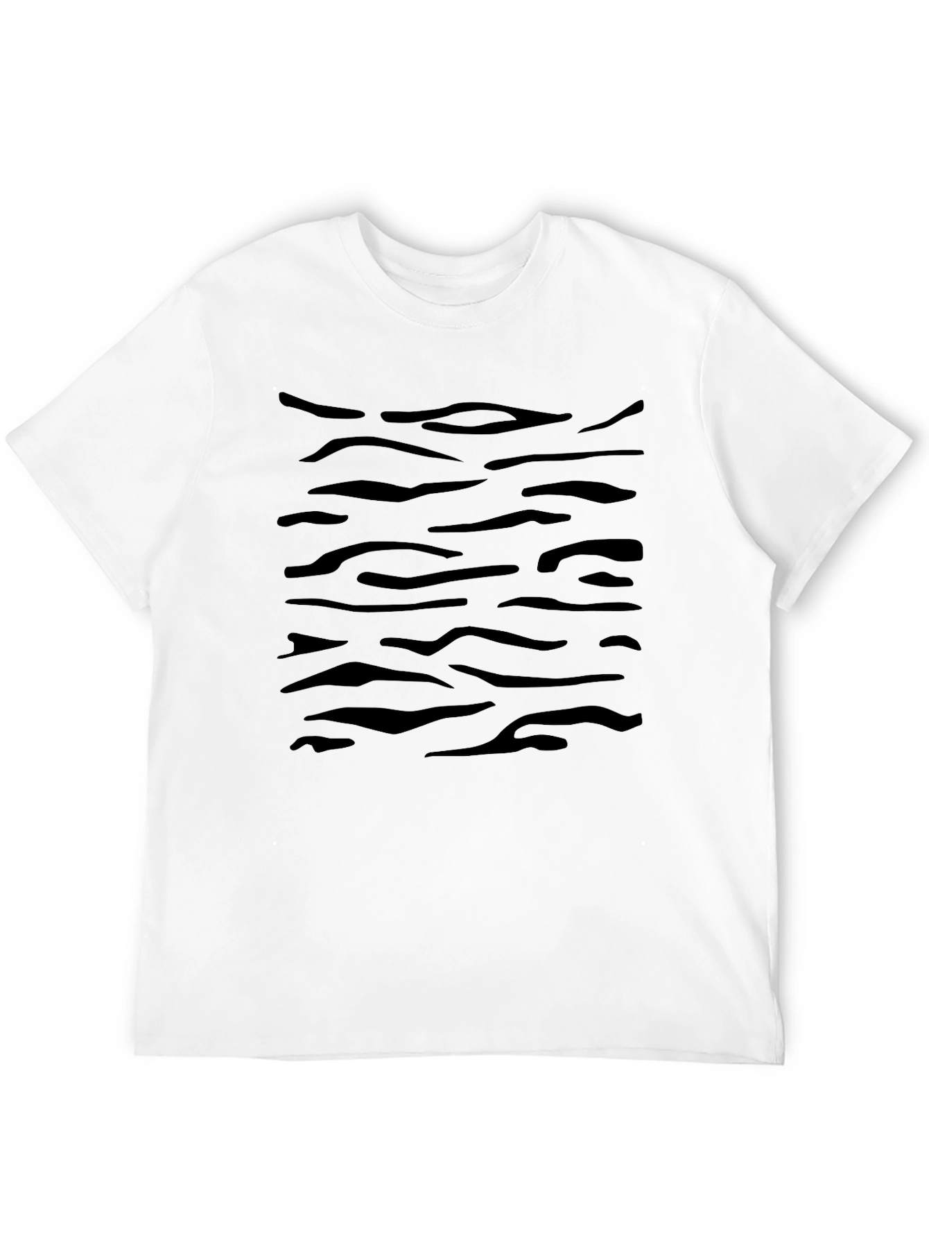 Black Tiger Stripe Pattern T-Shirt