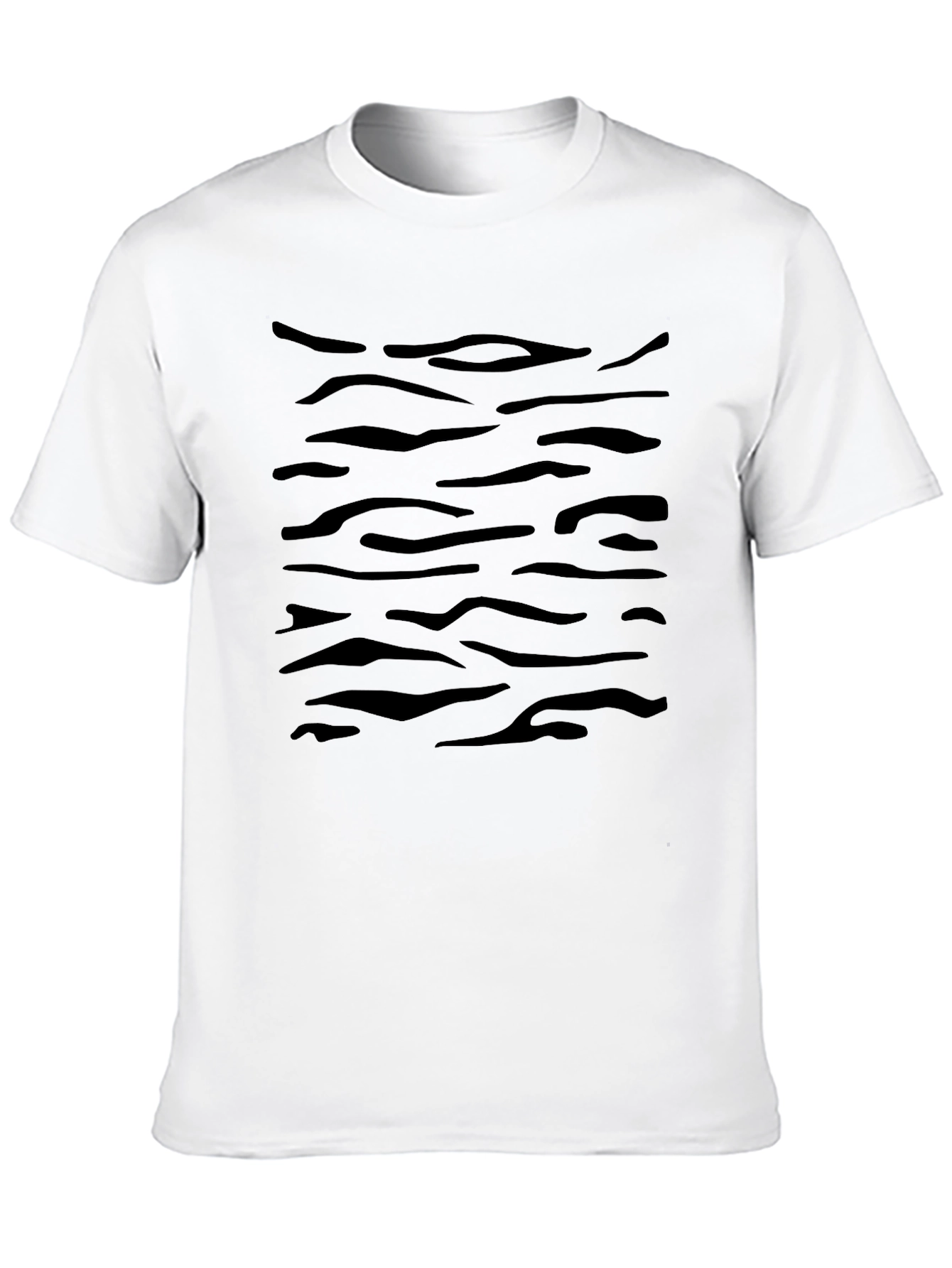 Black Tiger Stripe Pattern T-Shirt