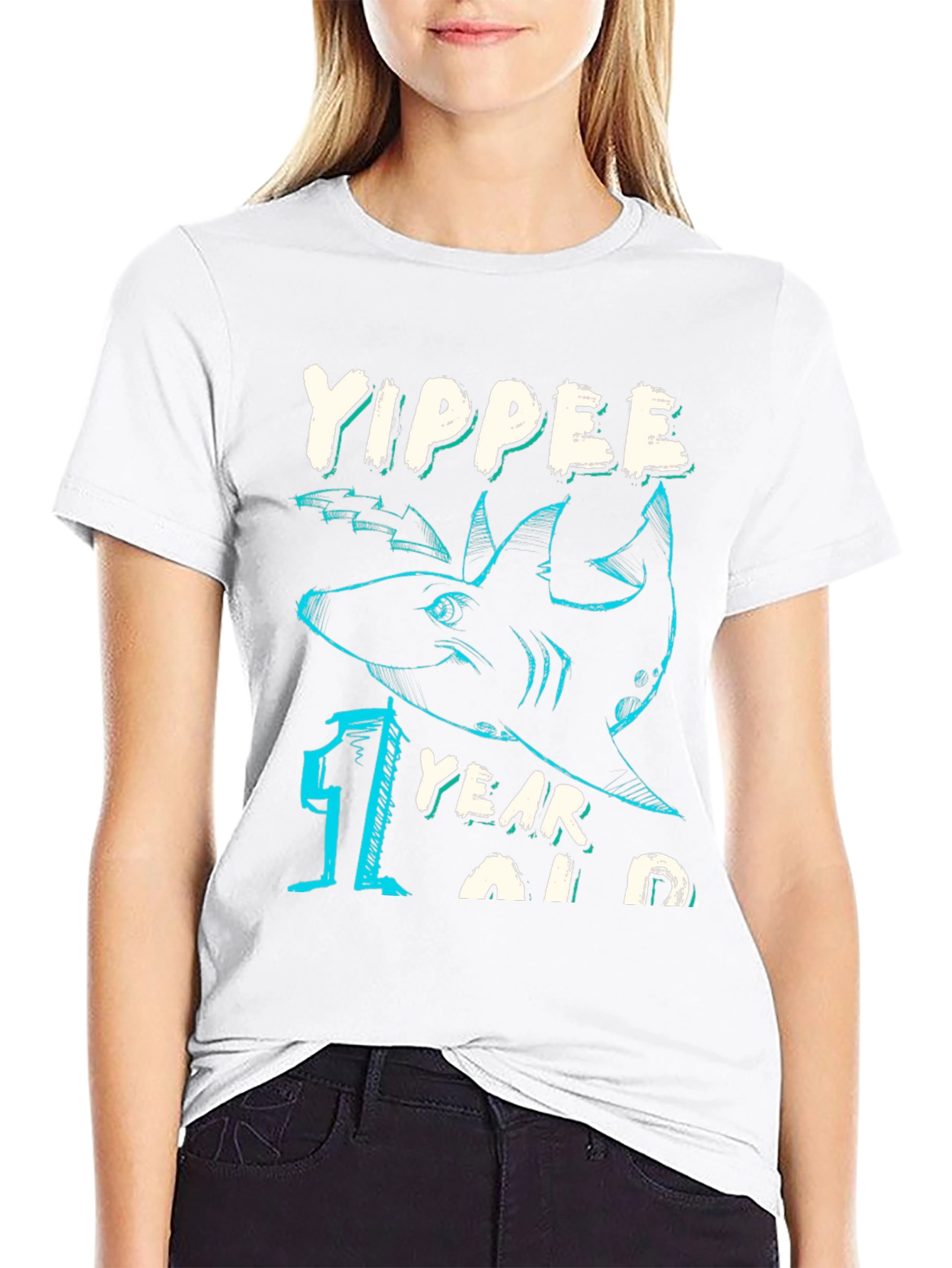 Yippee One Year Old Shark Birthday T-Shirt