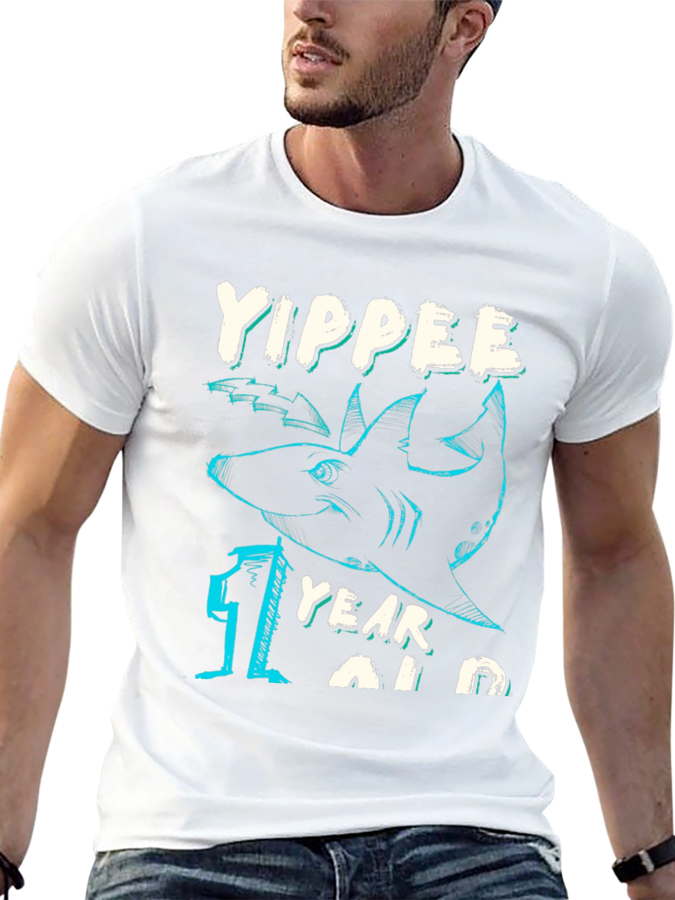 Yippee One Year Old Shark Birthday T-Shirt