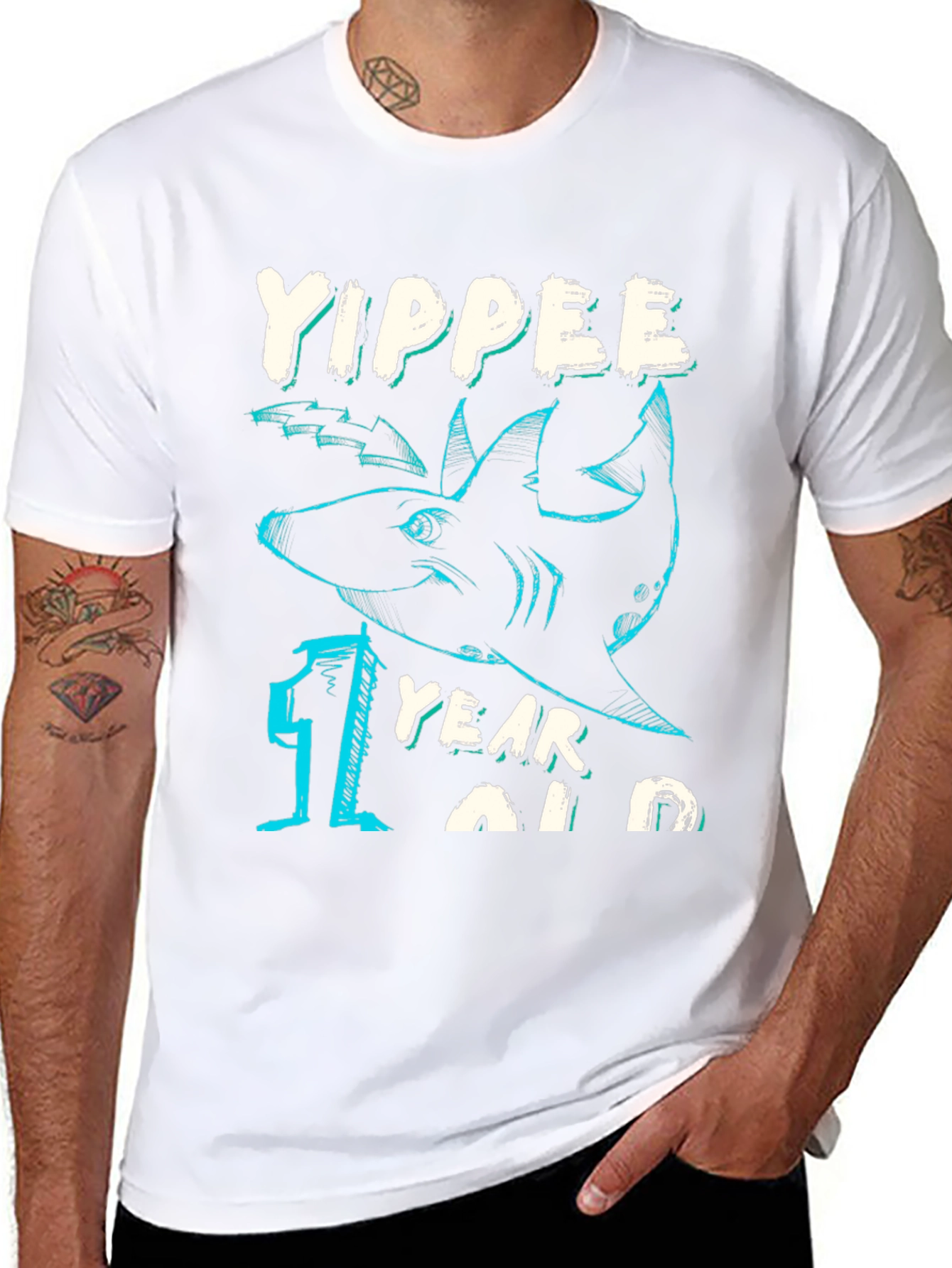 Yippee One Year Old Shark Birthday T-Shirt
