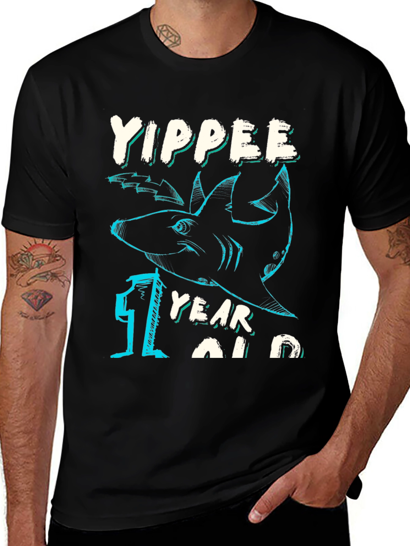 Yippee One Year Old Shark Birthday T-Shirt
