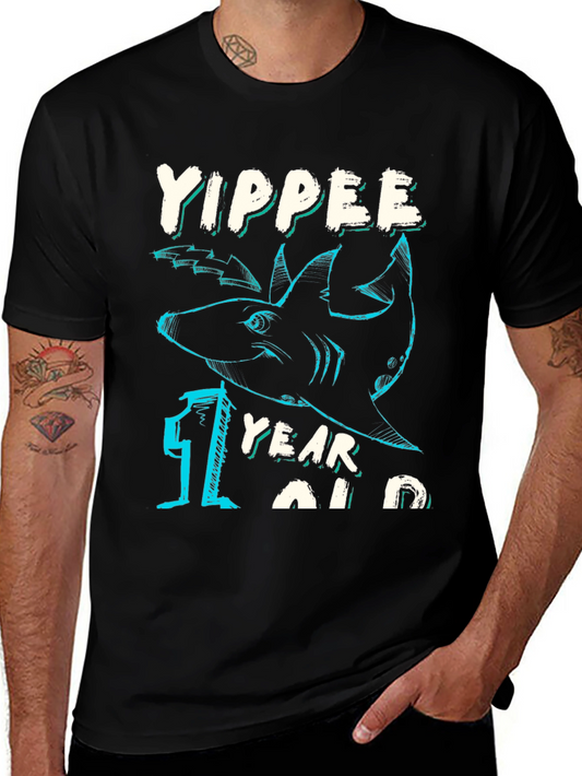 Yippee One Year Old Shark Birthday T-Shirt