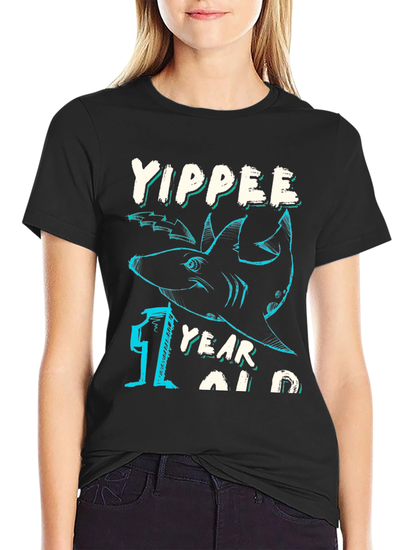 Yippee One Year Old Shark Birthday T-Shirt