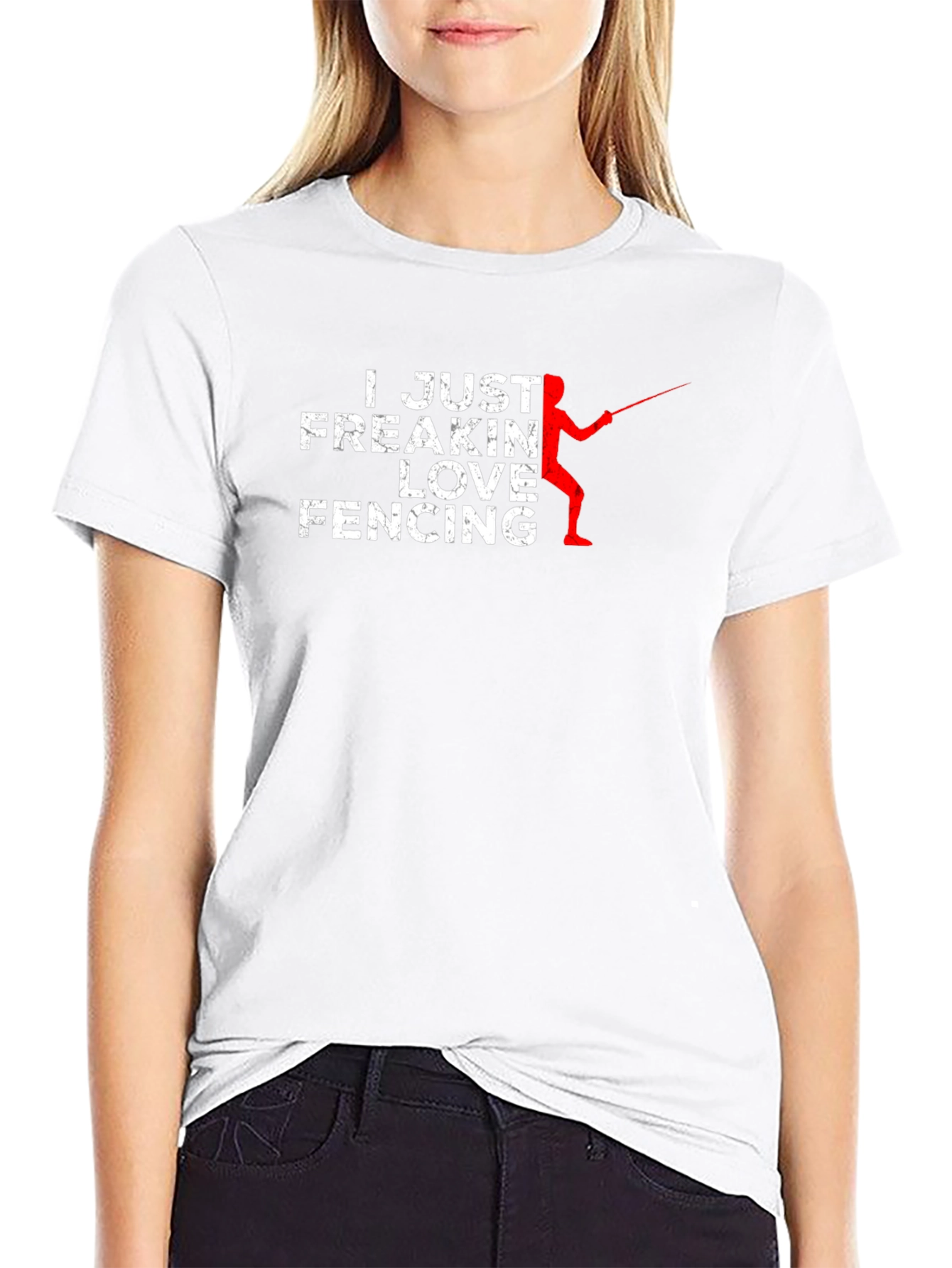 I Just Freakin Love Fencing Black T-Shirt