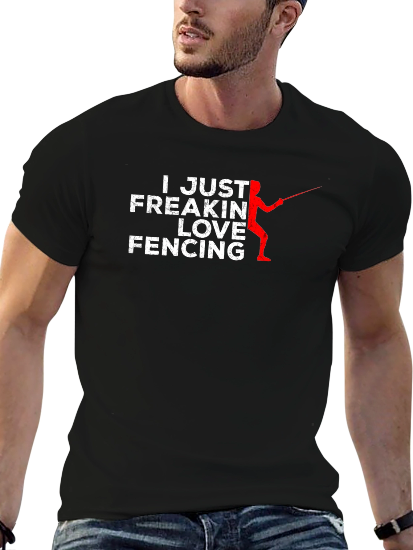 I Just Freakin Love Fencing Black T-Shirt