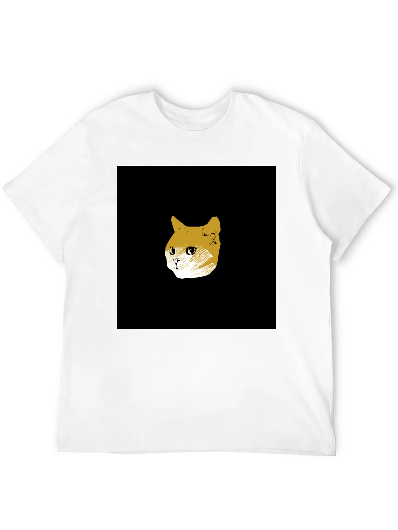 Black Cat Sketch T-Shirt - Minimalist Style