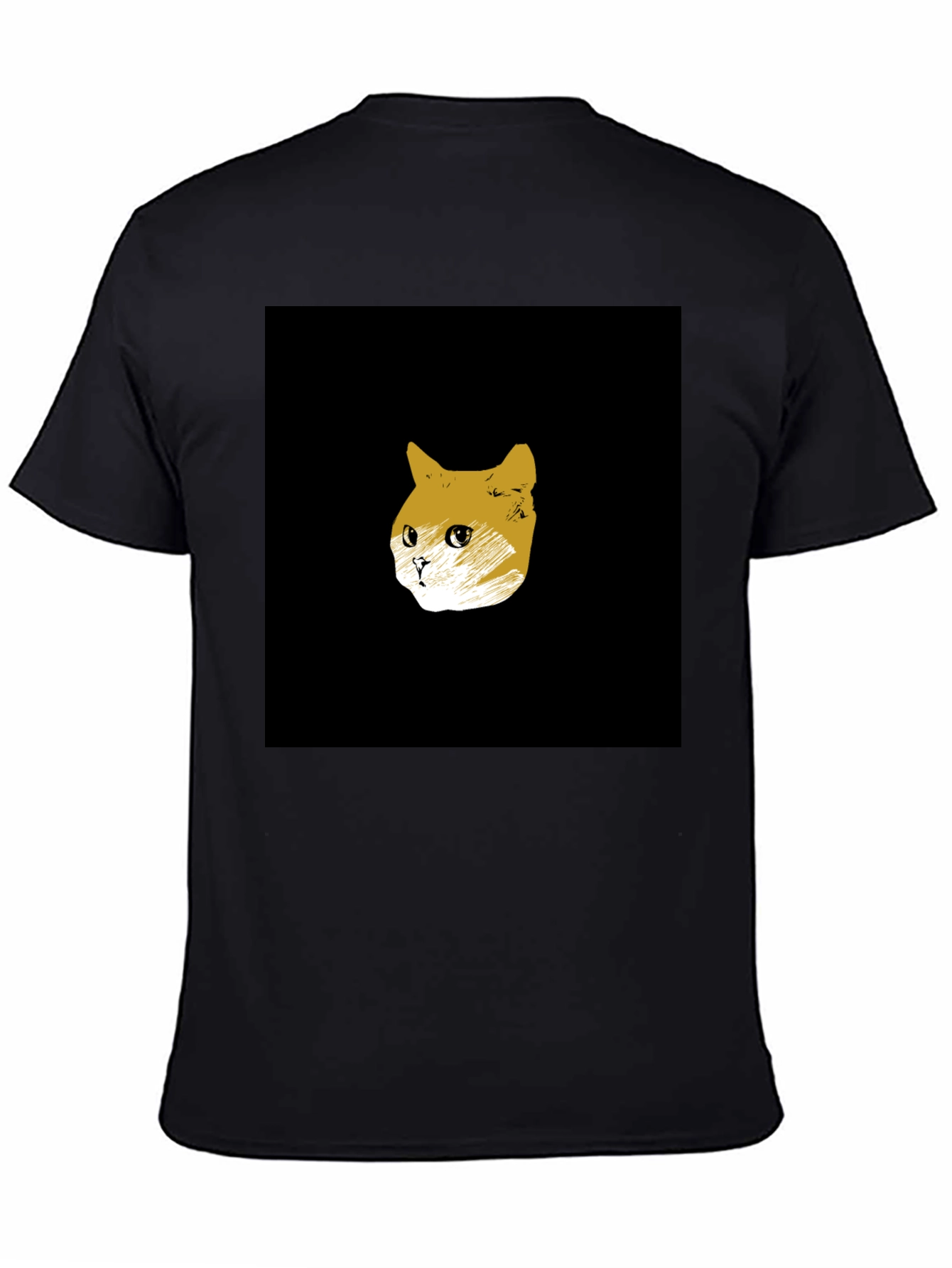 Black Cat Sketch T-Shirt - Minimalist Style