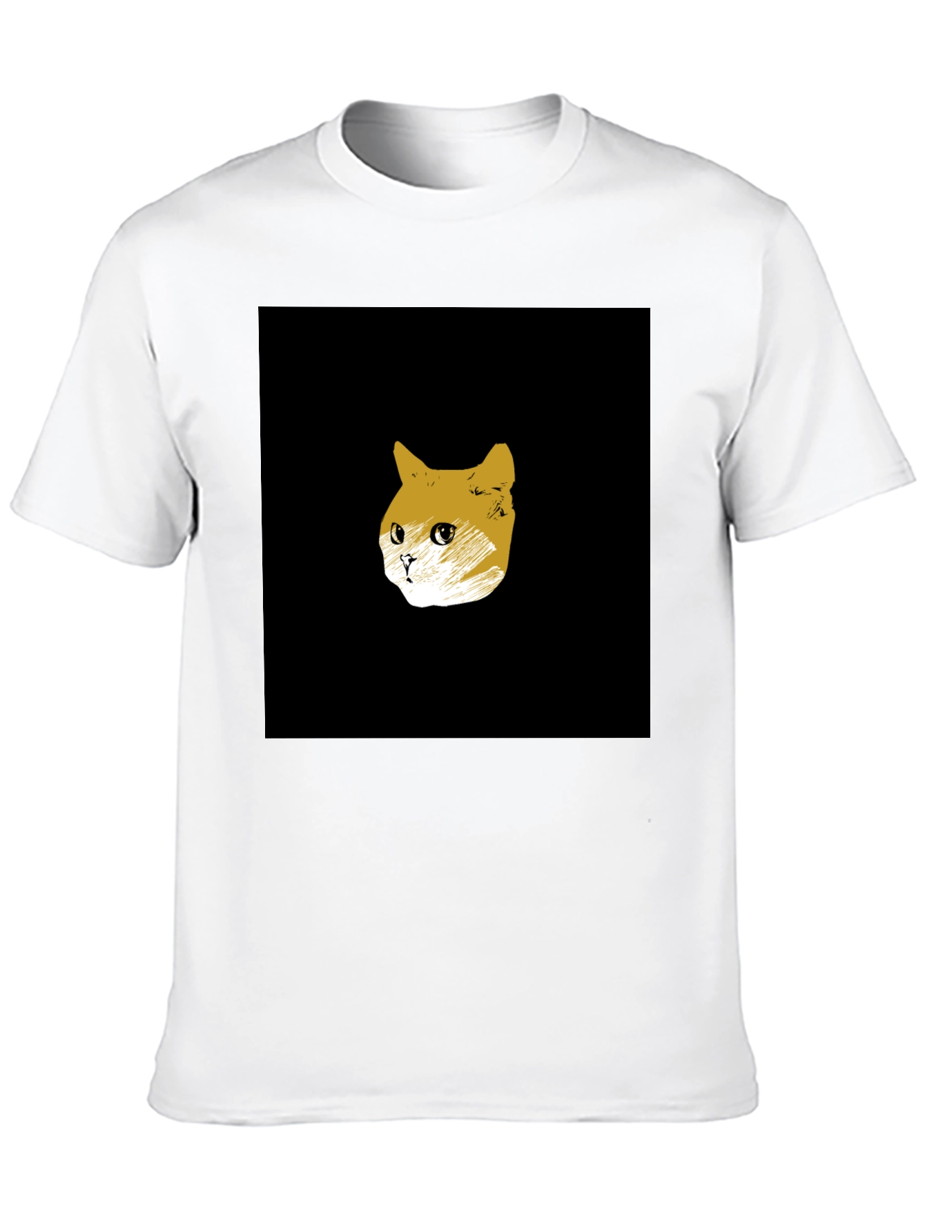 Black Cat Sketch T-Shirt - Minimalist Style