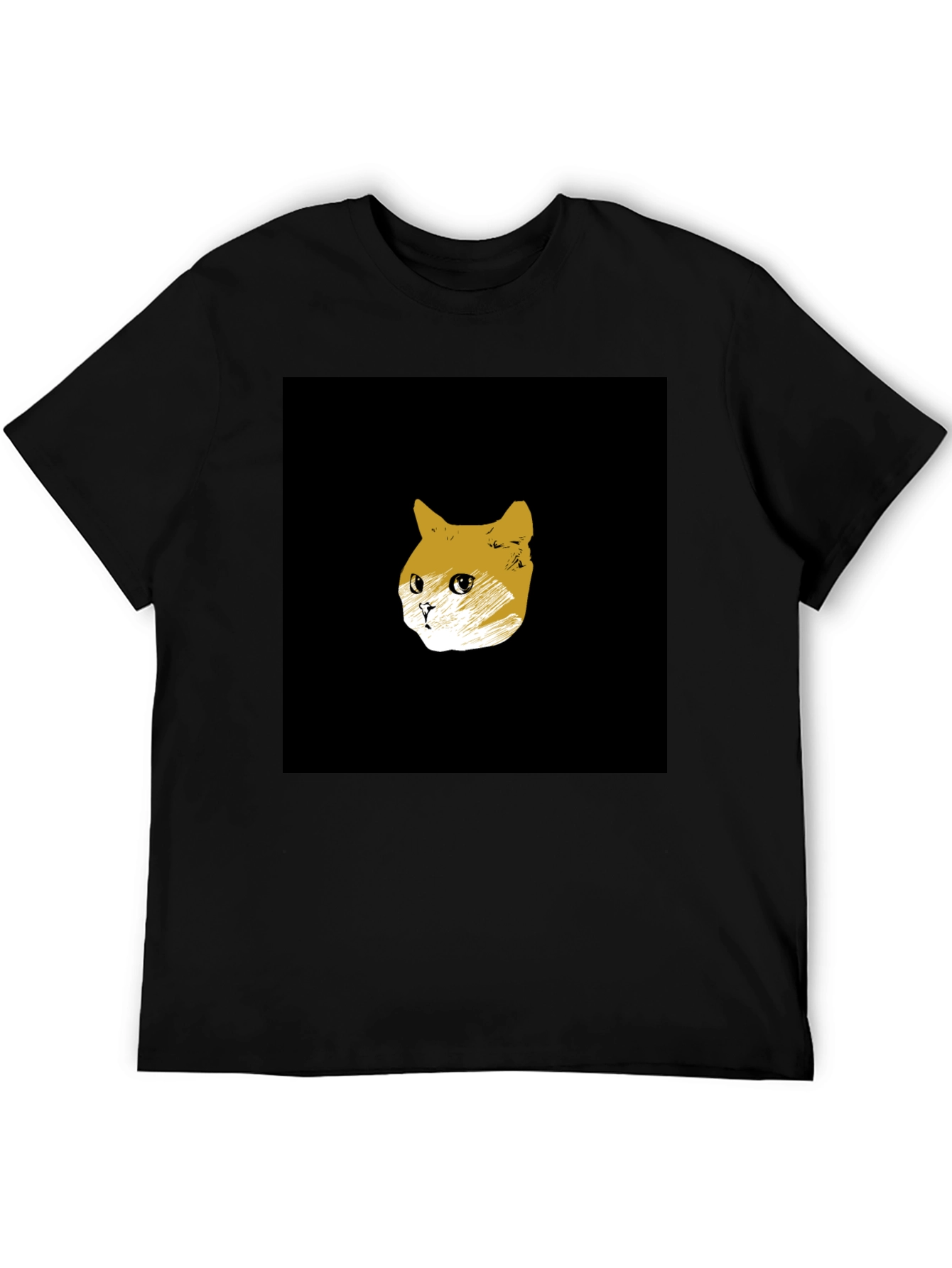 Black Cat Sketch T-Shirt - Minimalist Style