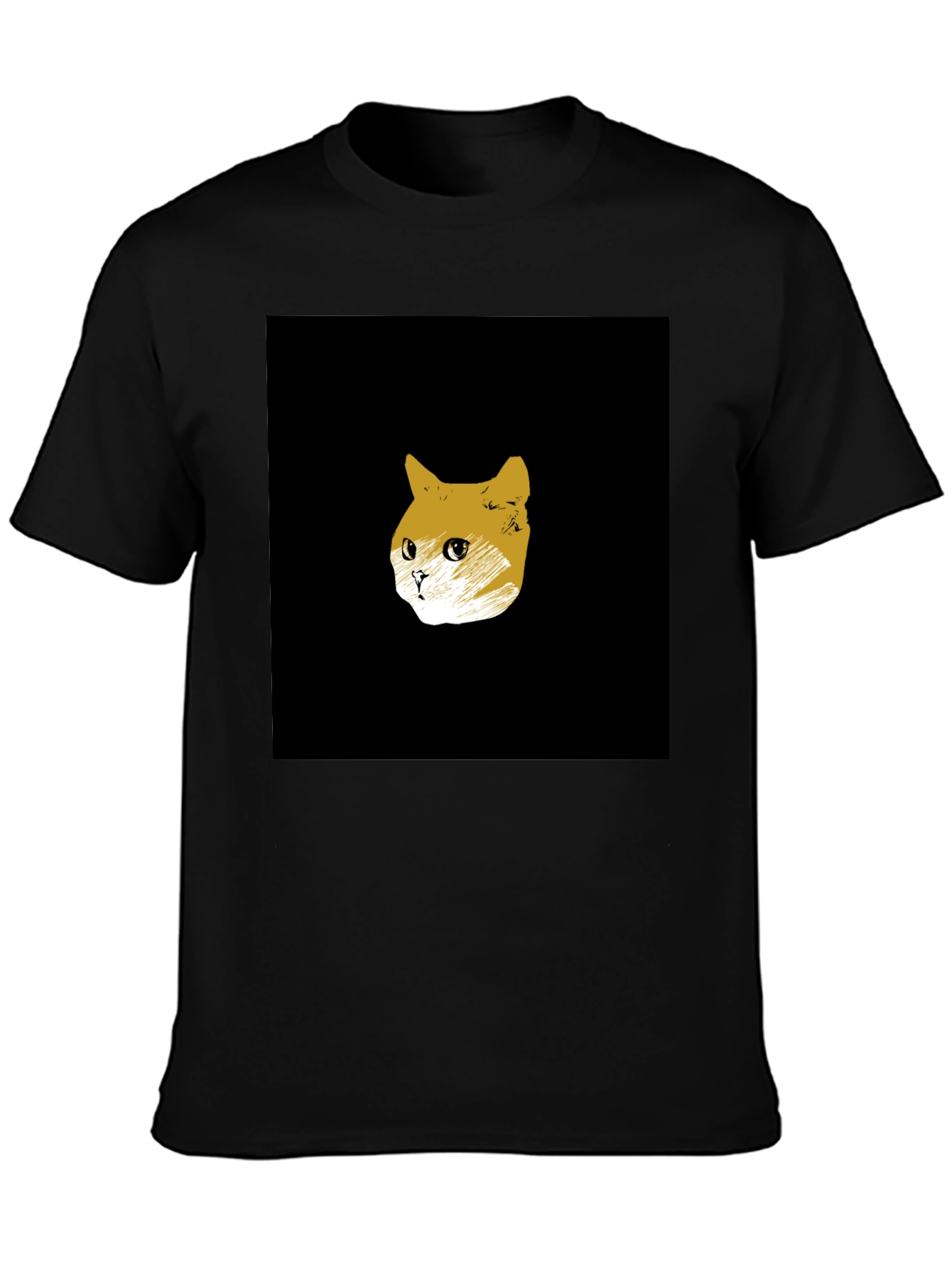 Black Cat Sketch T-Shirt - Minimalist Style