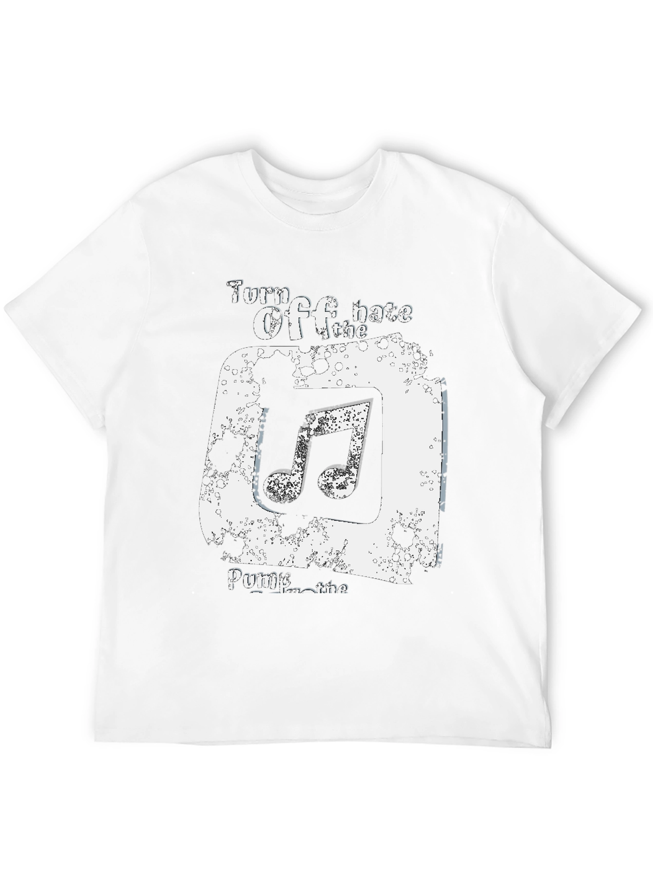 Turn Off the Hate Pump the Music Graphic Tee